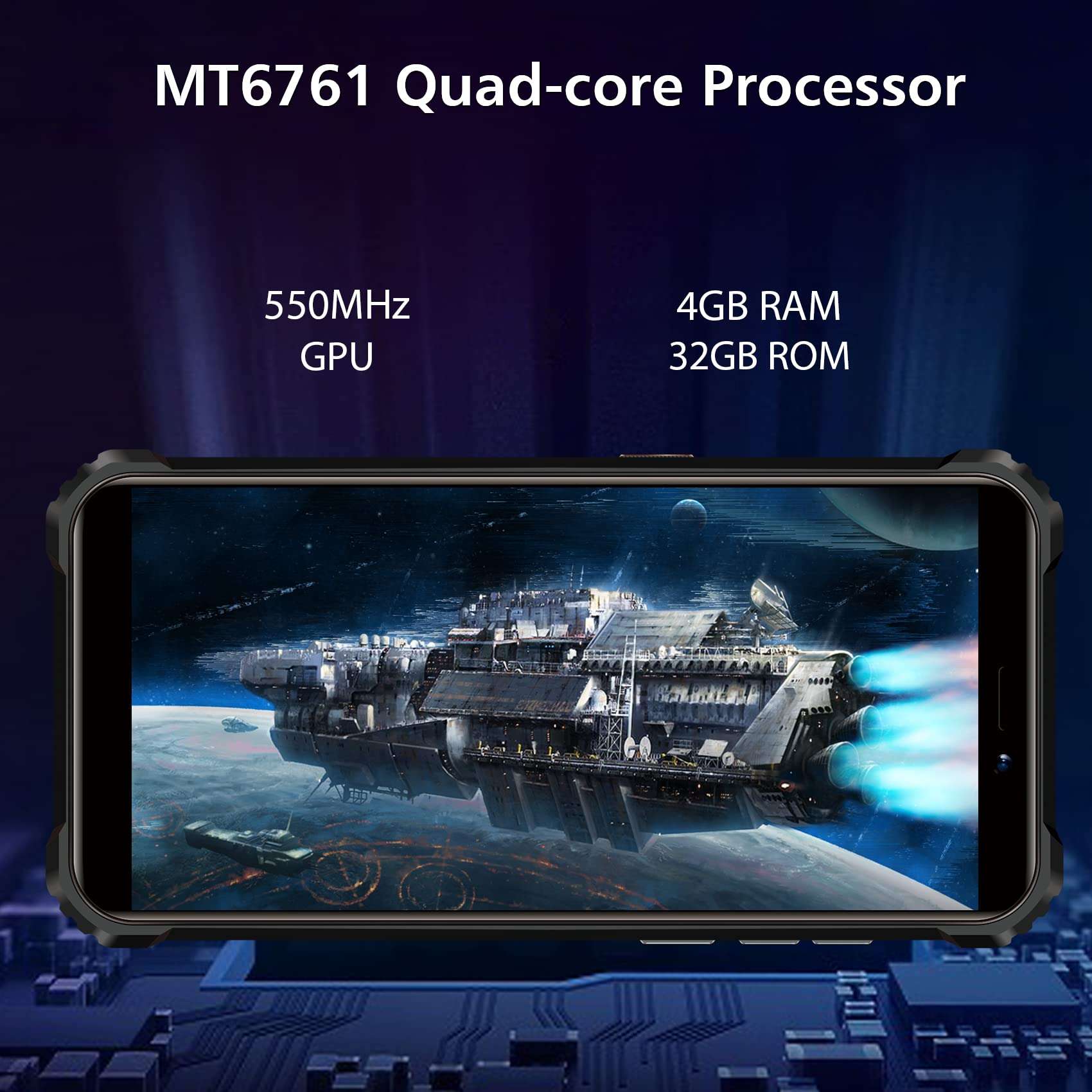 OUKITEL Rugged Cell Phone Unlocked WP5, 8000mAh Battery IP68 Waterproof Smartphone, 4GB RAM 32GB ROM (SD 256G) 5.5 HD+ Android 10 Rugged Mobile Phone, 13MP Triple Camera, Dual 4G Face ID/WiFi/GPS 6