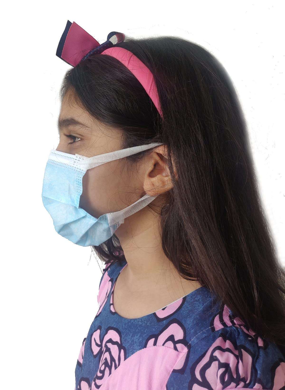 chi 3 Ply Disposable Surgical Mask for Kids with Melt Blown Filter, Nose Pin and Broad Fabric Ear loop for Comfort (Blue, Pack of 50, for Boys and Girls) 3