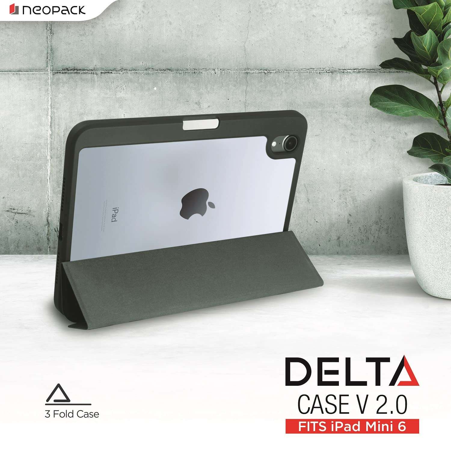 Neopack Delta Case/Flip Cover with Apple Pencil Holder for iPad Mini 6 (Black) 3