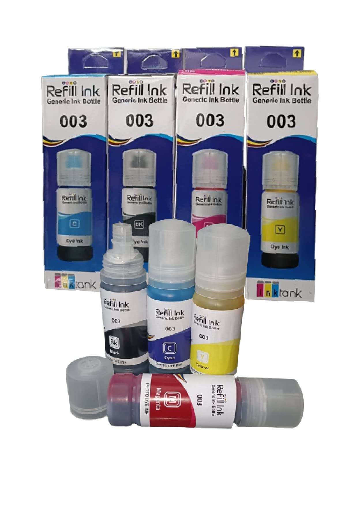 Refill Dye Ink Set Compatible 003 Compatible for Epson Ink Bottle L3110, L3150, L5190, L1110, L4150, L6170, L4160, L6190, L6160 3