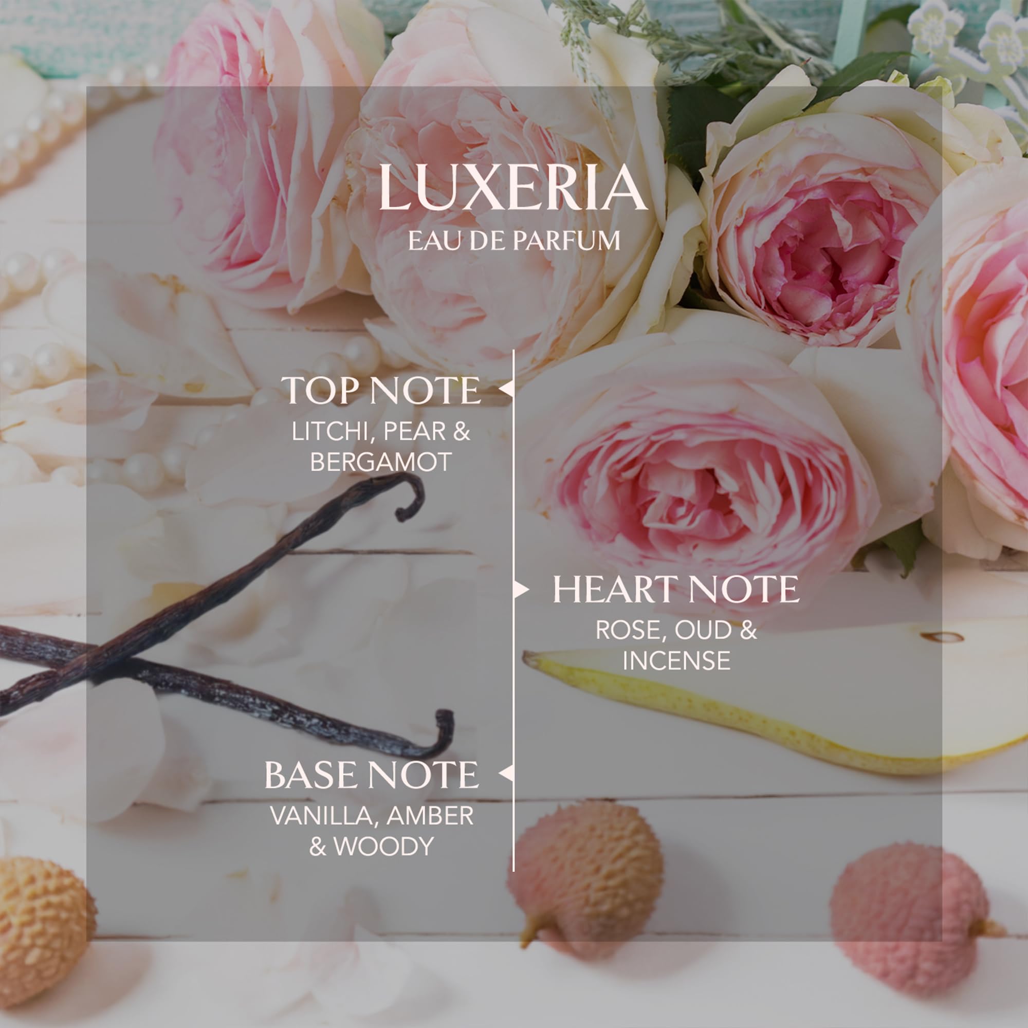 EMBAROUGE Luxeria Long Lasting EDP Perfume for Woman | 100ml | Floral & Fruity Scent | Rose, Litchi, Vanilla | Middle Eastern Luxury Fragrance 5