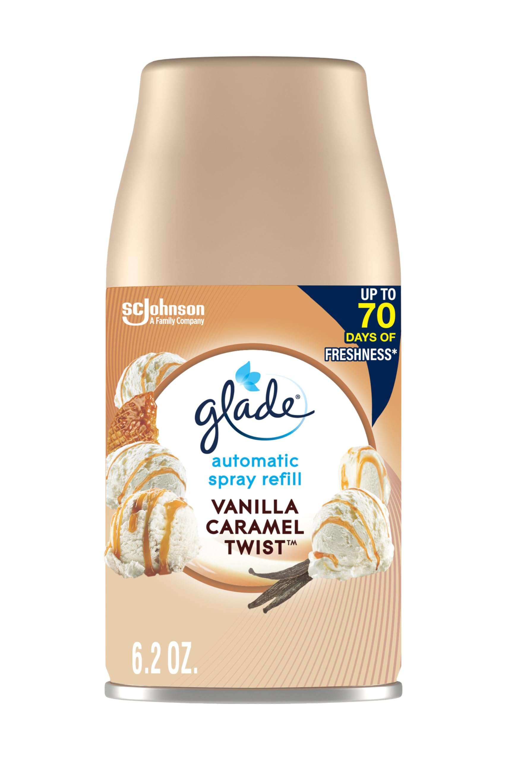 Glade Automatic Spray Refill, Air Freshener for Home and Bathroom, Vanilla Caramel Twist, 6.2 Oz 1