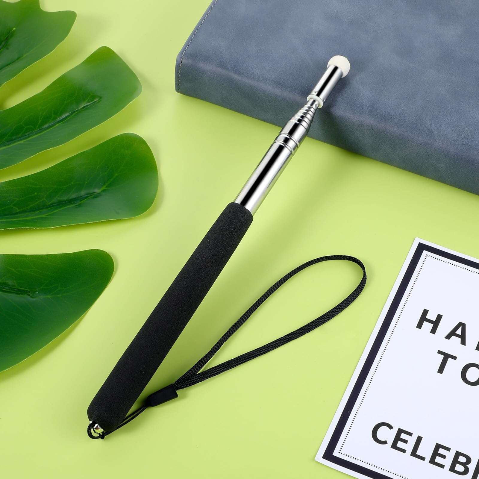 Gjinxi Teacher Pointer Stick with Hand Lanyard, Telescopic Pointer for Classroom Teaching Kid Reading, Retractable Whiteboard Pointer Extendable Presentation Pointer 39.37'' 5