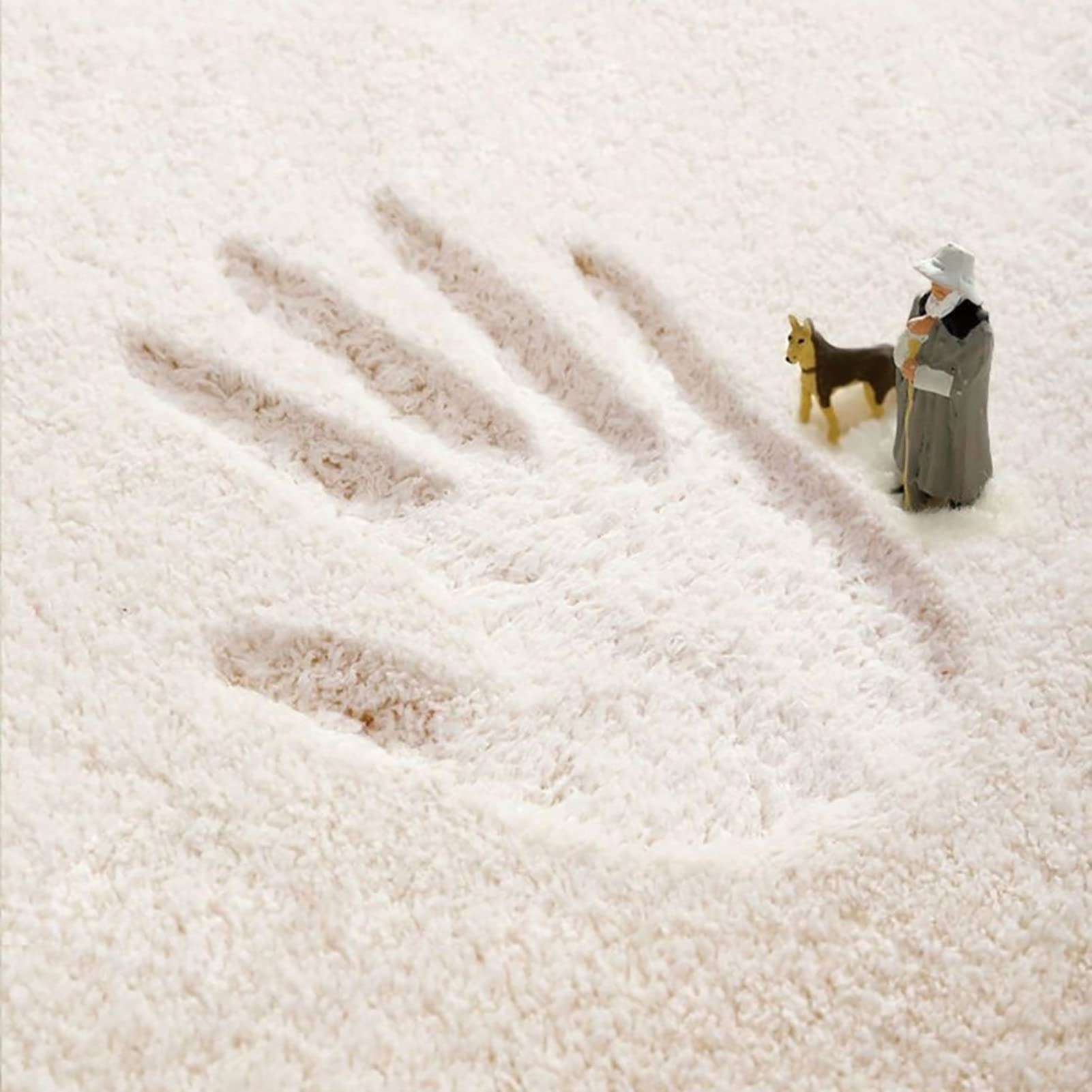 FINOREN Artistic Abstract Area Rug.Lattice-Lake Blue,4x6 Feet,Suitable for Bedroom,Living Room,Apartment,Machine Washable Non-Slip Soft Modern Interior Rug,Smudge-Proof,Non-Shedding. 6