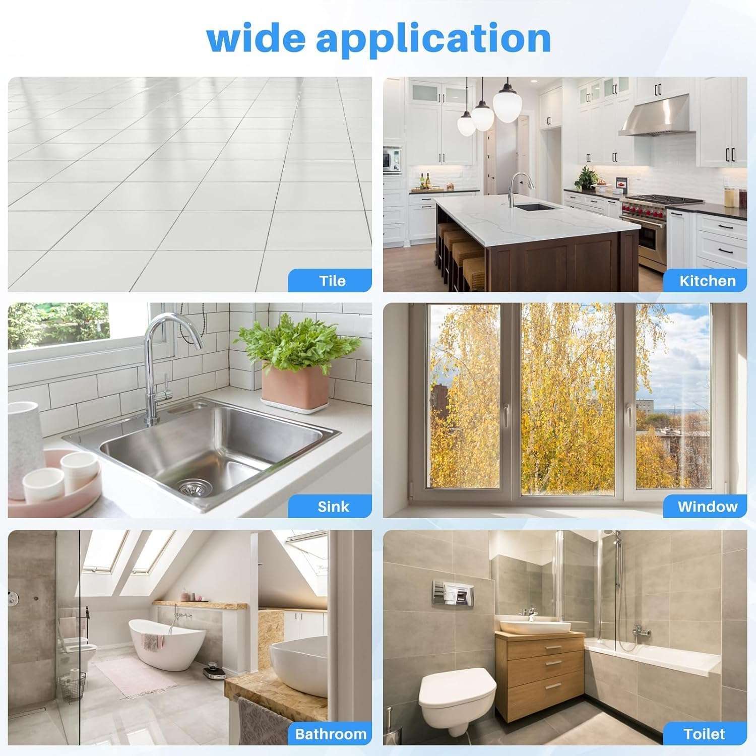 Tiles Gap Filler Waterproof, Gap Sealant, Grout, White Cement Paste Tube, Gap Filler for Walls and Joints, Waterproof Sealant, Tile Gap Filler Tube for Kitchen, Bathroom (180 ML) 4