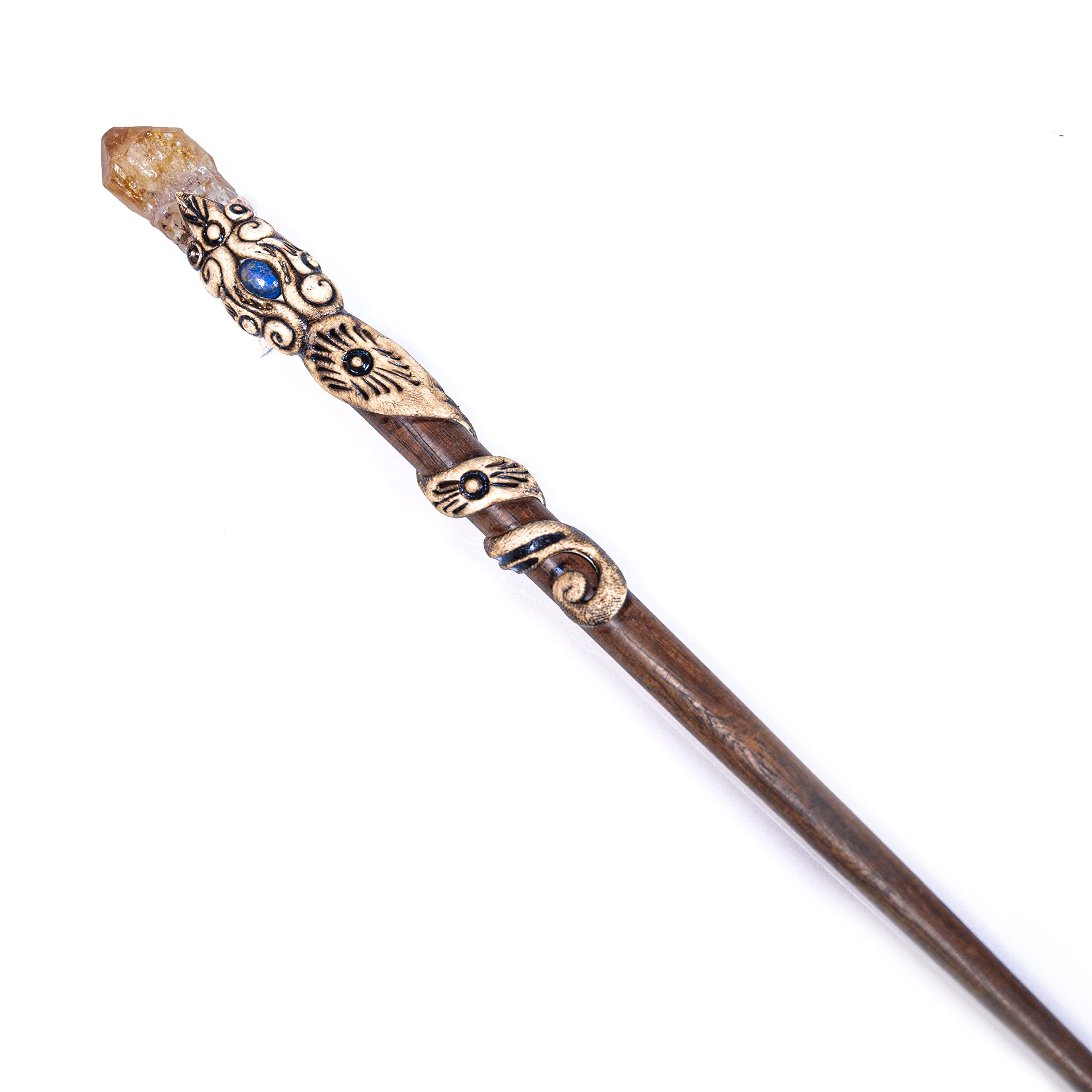 Sara Gems Hair Stick With Natural Crystal , Juda Pin gemstone , Crystal Hair Clip for Women, Handcrafted-Stick natural stone for Healing reiki 23cm (approx) (citrine stone) 4