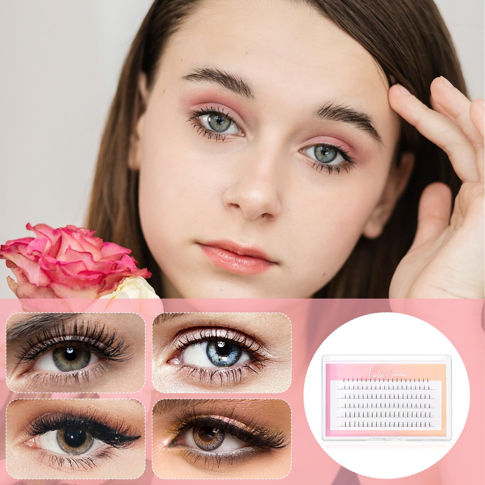 XLIUAX Bottom Lash Extension Kit, 120pcs Individual Lower Eyelashes Extension 5-7 mm Mixed Under Bottom Lashes with Invisible Flat Band, Black 5