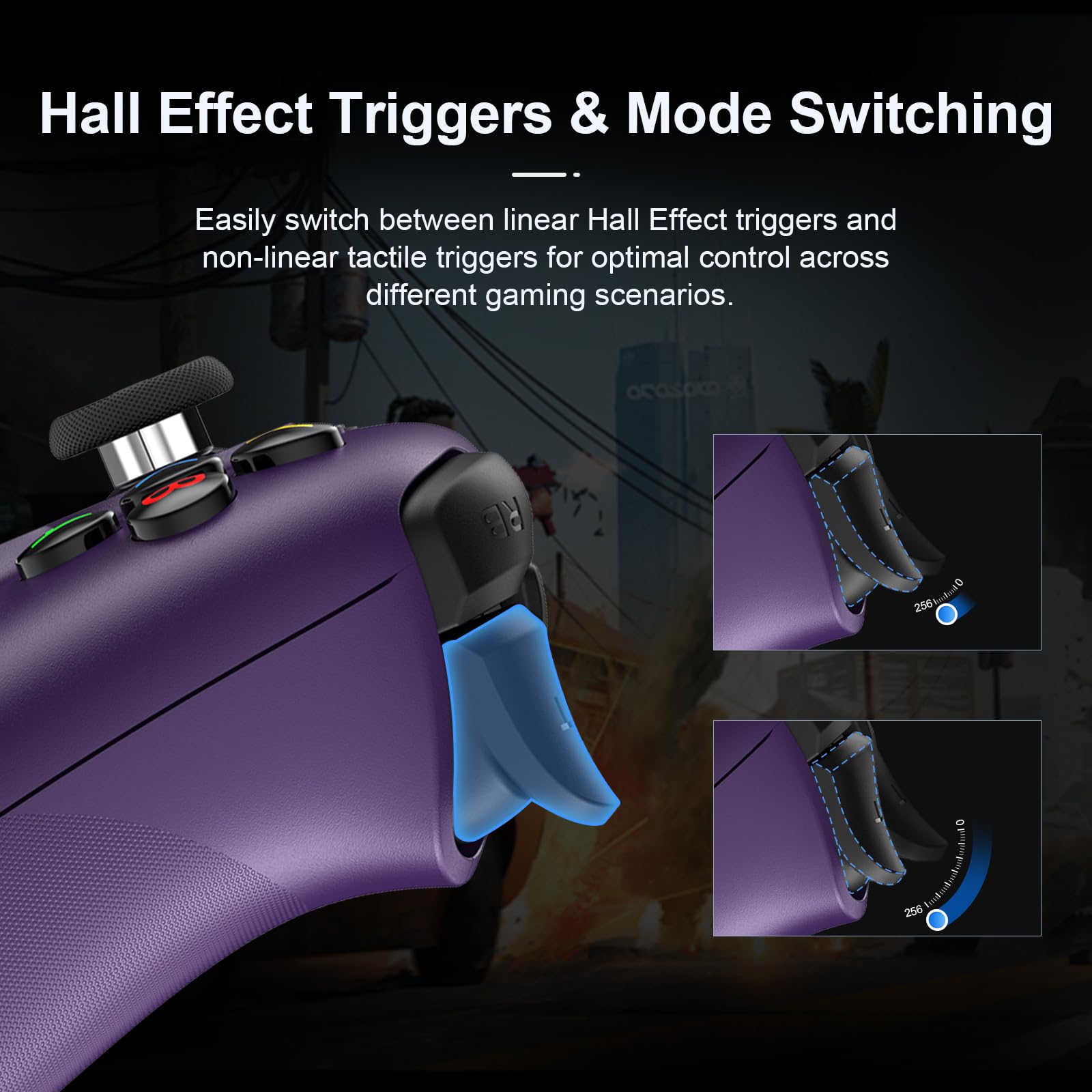 8BitDo Ultimate 2 Wireless Controller for Windows, Android, Steam Deck, TMR joysticks, 1000Hz Polling Rate, Tactile/Hall Triggers, Motion Control, Programmable Back Paddle Buttons&L4/R4 Bumpers,Purple 4