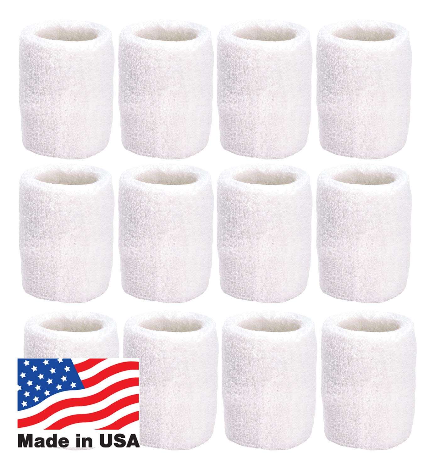 TOURNA Unique Sports Wristbands/Sweatbands Pack of 12 (6 Pair) White, One Size, (CWB-6-1) 4