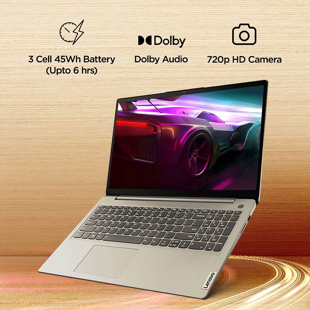 Lenovo IdeaPad Slim 3 2021 11th Gen Intel Core i5 15.6" (39.62cm) FHD Thin & Light Laptop (8GB/256GB SSD/Win10/MSO/Backlit Keyboard/2 Yr Warranty/Arctic Grey/1.65Kg), 82H80156IN + 15.6" Briefcase 4