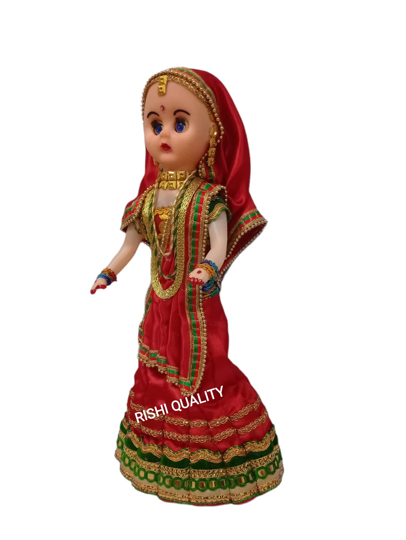 RISHI QUALITY Beautiful Bridal Doll Toy. Doll with Accessoires for Playing. Birthday Return, Wedding, Diwali Gift. (Bride Doll) 4