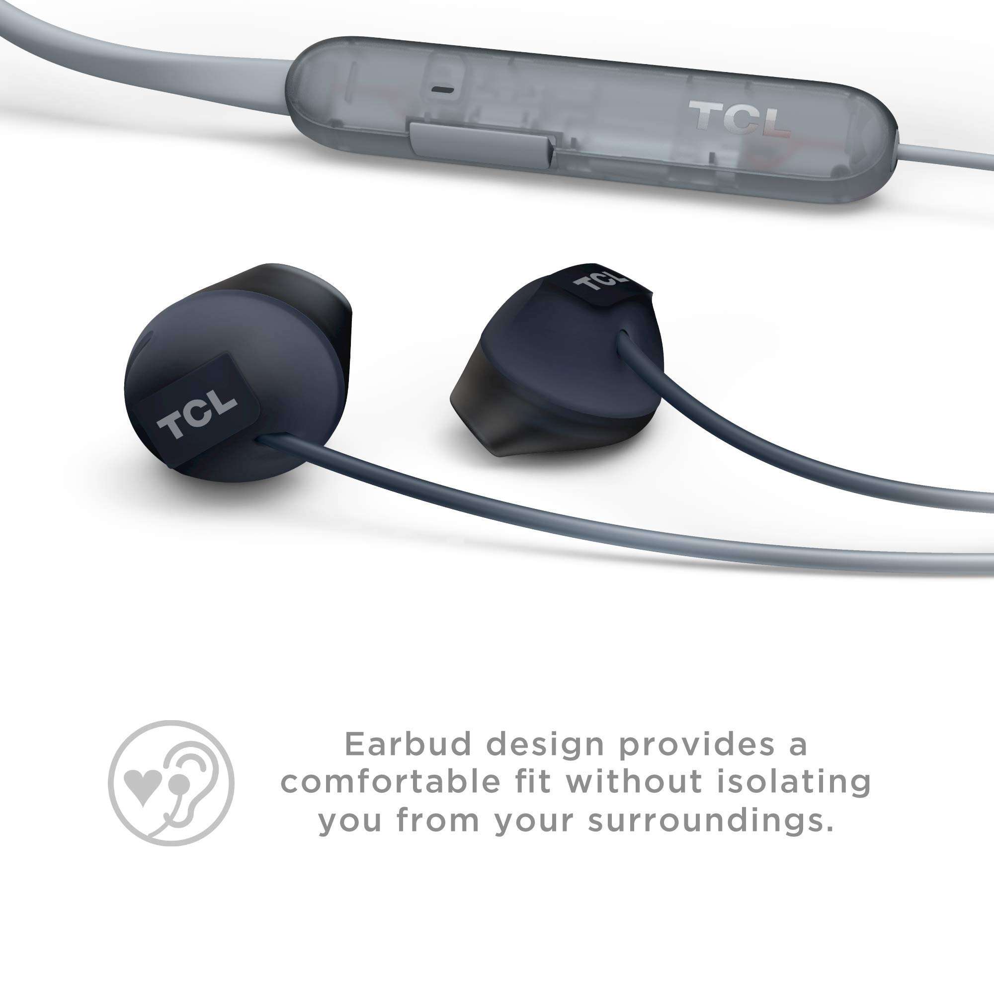 TCL SOCL200BT Wireless Earbuds Bluetooth Headphones with 12.2mm Speaker Drivers for Rich Bass and Clear Sound, Built-in Mic - Phantom Black, One Size 3