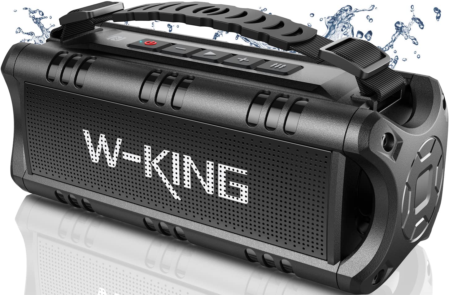 W-KING Bluetooth Speaker, 30W RMS(60W Peak) Portable Wireless Loud Speakers, IPX6 Waterproof Outdoor Speaker Boombox, 24H, EQ, AUX, TF Card, USB Playback, Powerful Speaker for Home, Party, Camping 1