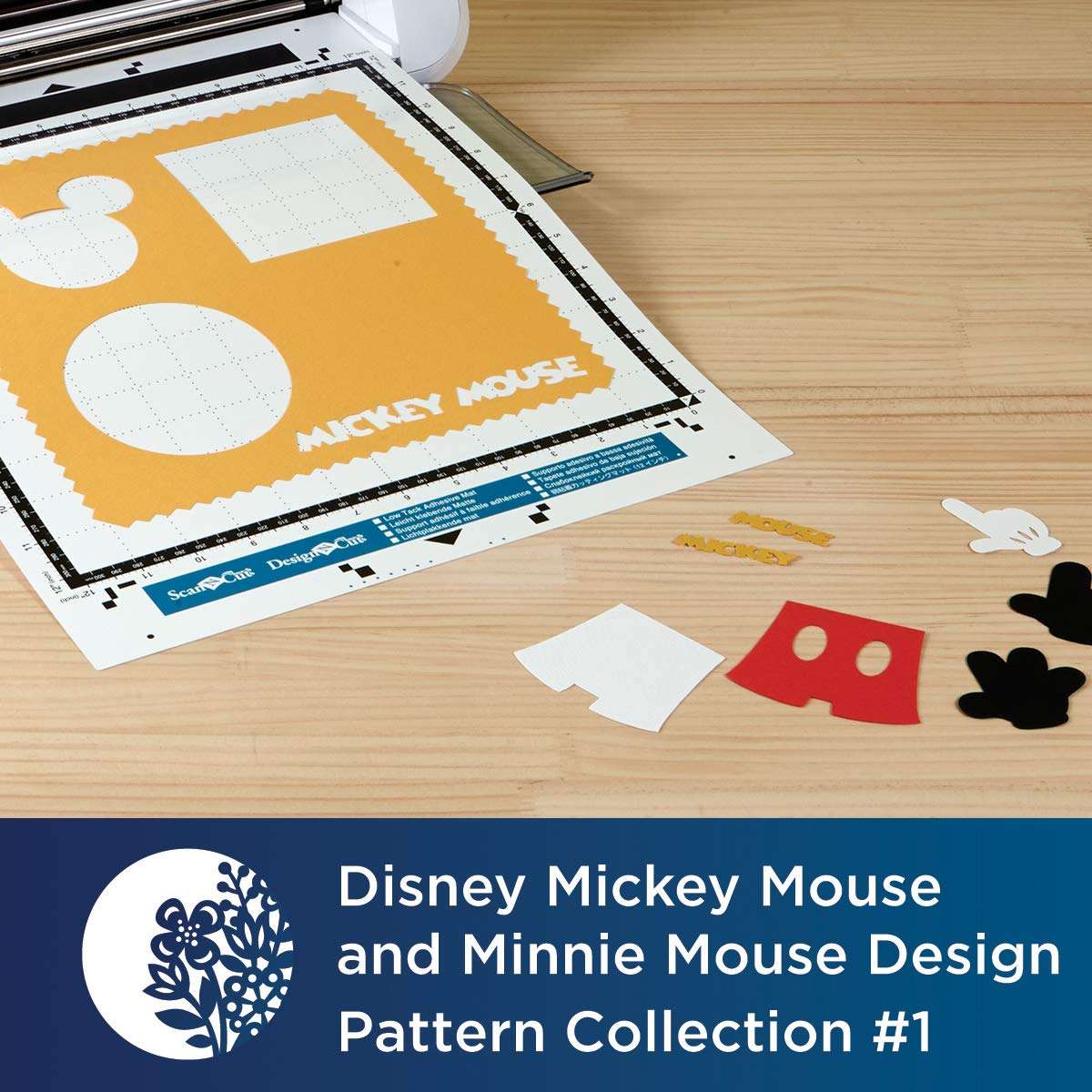 Brother ScanNCut Disney Pattern Collection 1 CADSNP01, Classic Mickey & Minnie Mouse, 26 Designs Disney Vinyl Decals, DIY Valentine's Cards, Appliques with Mickey Ears, Gloves, Hearts, Banners & More 2