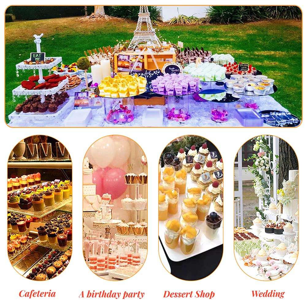 50 Pack 3.5 oz/100ml Plastic Square Dessert Cups,Square Small Appetizer Cups,Square Clear Plastic Dessert Tumbler Cup for Desserts,Appetizers,Puddings,Chocolate Cakes,Ice Cream 6