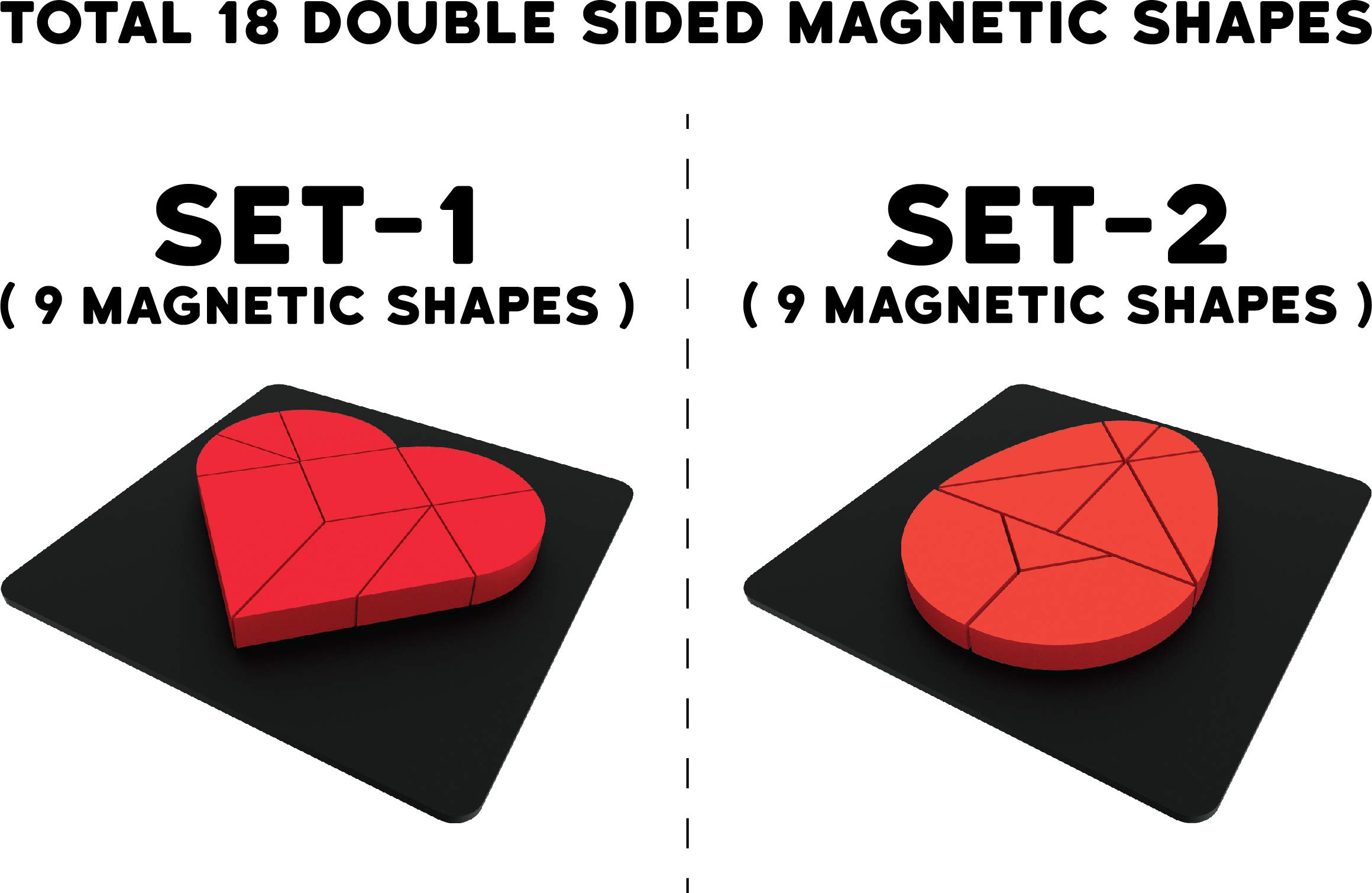 Magnetic Brain Games - with 18 double sided magnetic shapes, Magnetic board, 112 puzzle book, 112 solution book 4