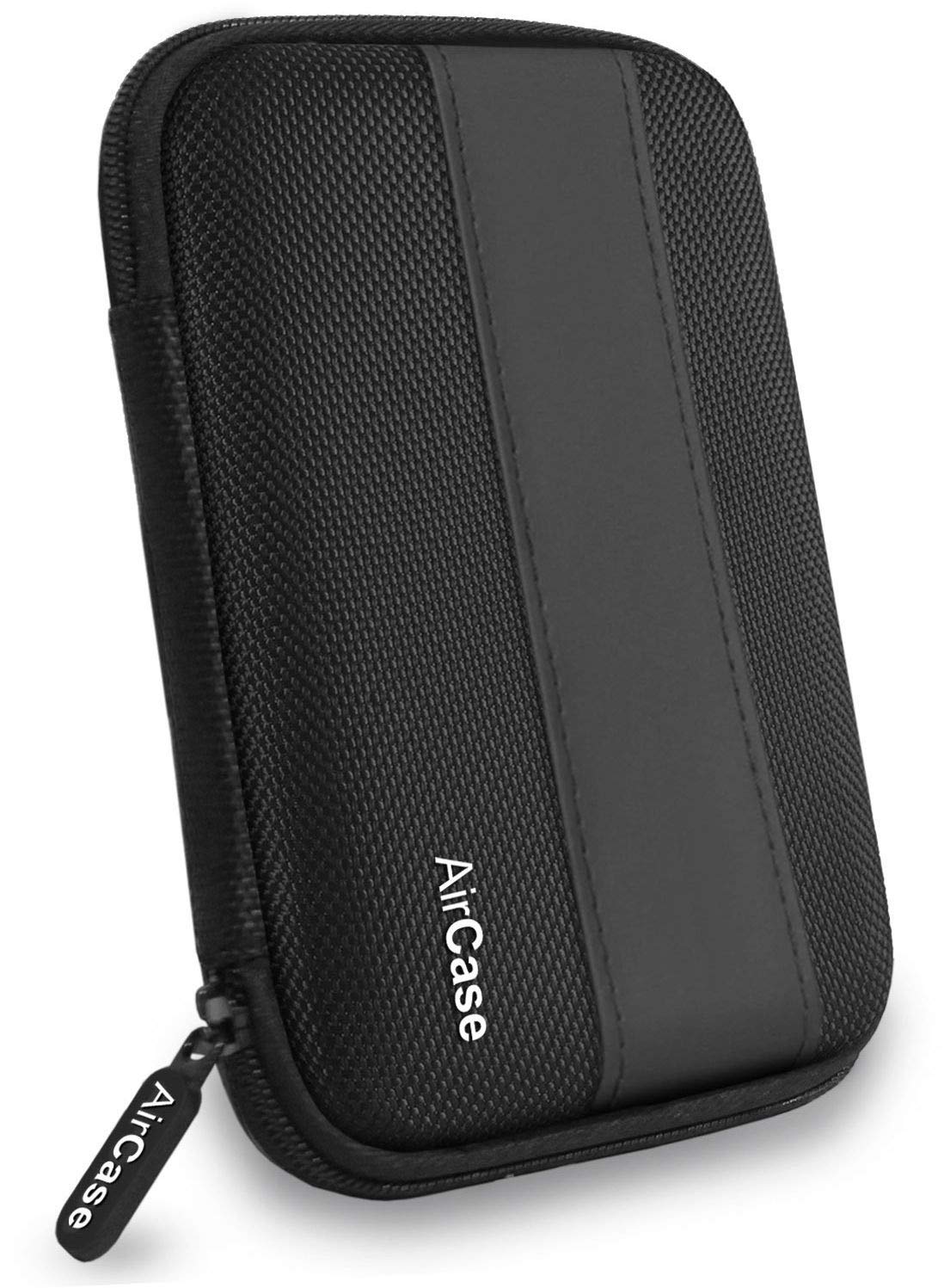 AirCase Plastic External Hard Drive Case for 2.5-inches Hard Drive (Black)+ Tizum Earphone Carry case 3