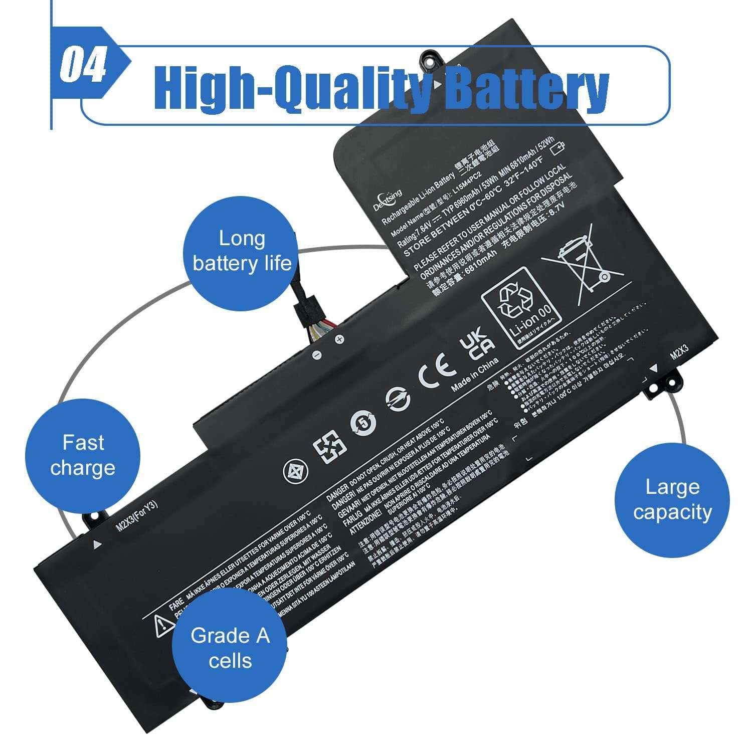 Dentsing L15M4PC2 L15L4PC2 10.8V 7800mAh 85Wh 9-Cell Battery for Lenovo ThinkPad T61, R61, R61i, R400, T400 43R2499 42T4644 42T4531 6