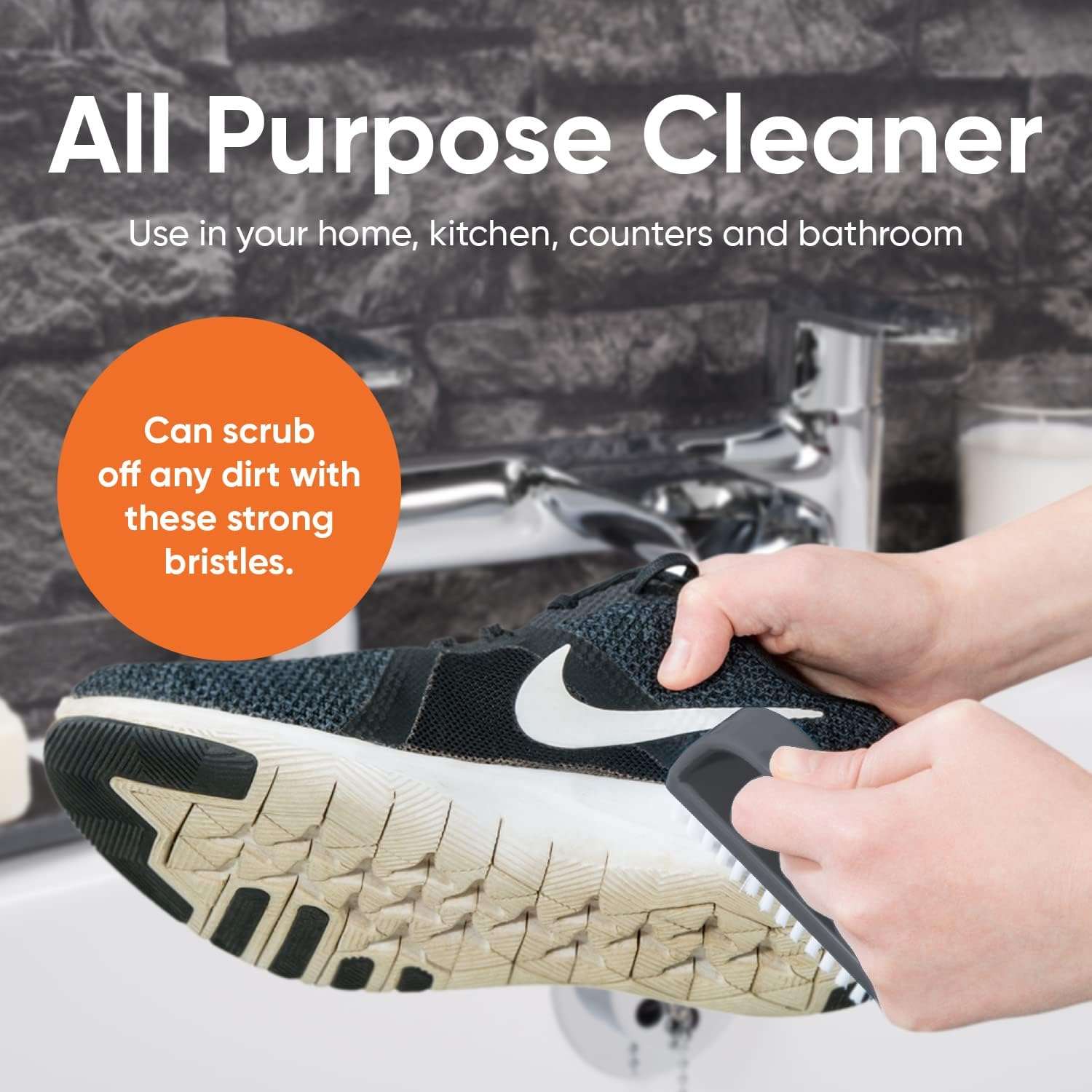 Hair Line Nail Cleaning Brush Handle Grip Nail Scrubber Brush Toe Fingernail Cleaner Brush Kit Manicure Brush for Men & Women 6