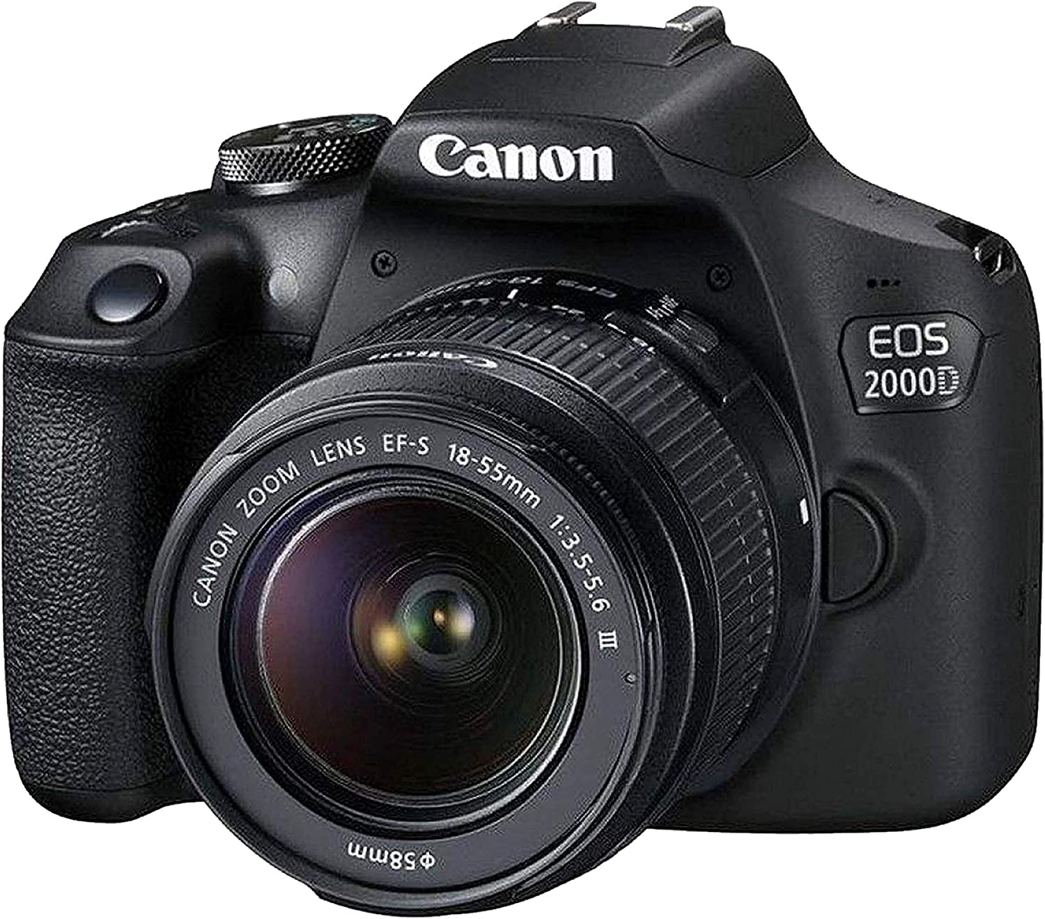 Canon EOS 2000D (Rebel T7) DSLR Camera w EF-S 18-55mm F/3.5-5.6 Zoom Lens EF 75-300mm III Lens+case+128Memory Cards (24PC) 2
