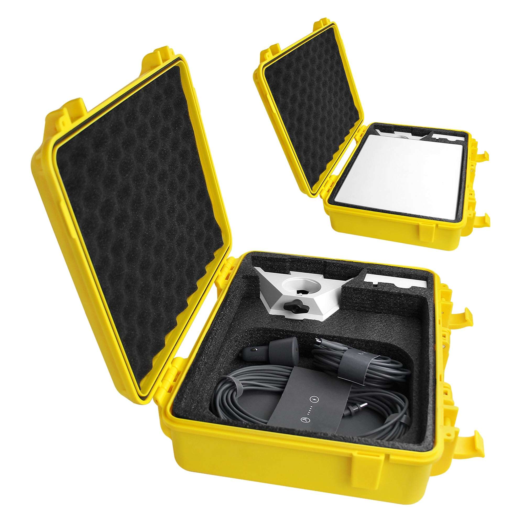 Waterproof Hard Case fits Starlink Mini Dish Kit -Precision Cut Foam for Starlink Mini, Kickstand, Pipe Adapter, Power Supply (Yellow) 1