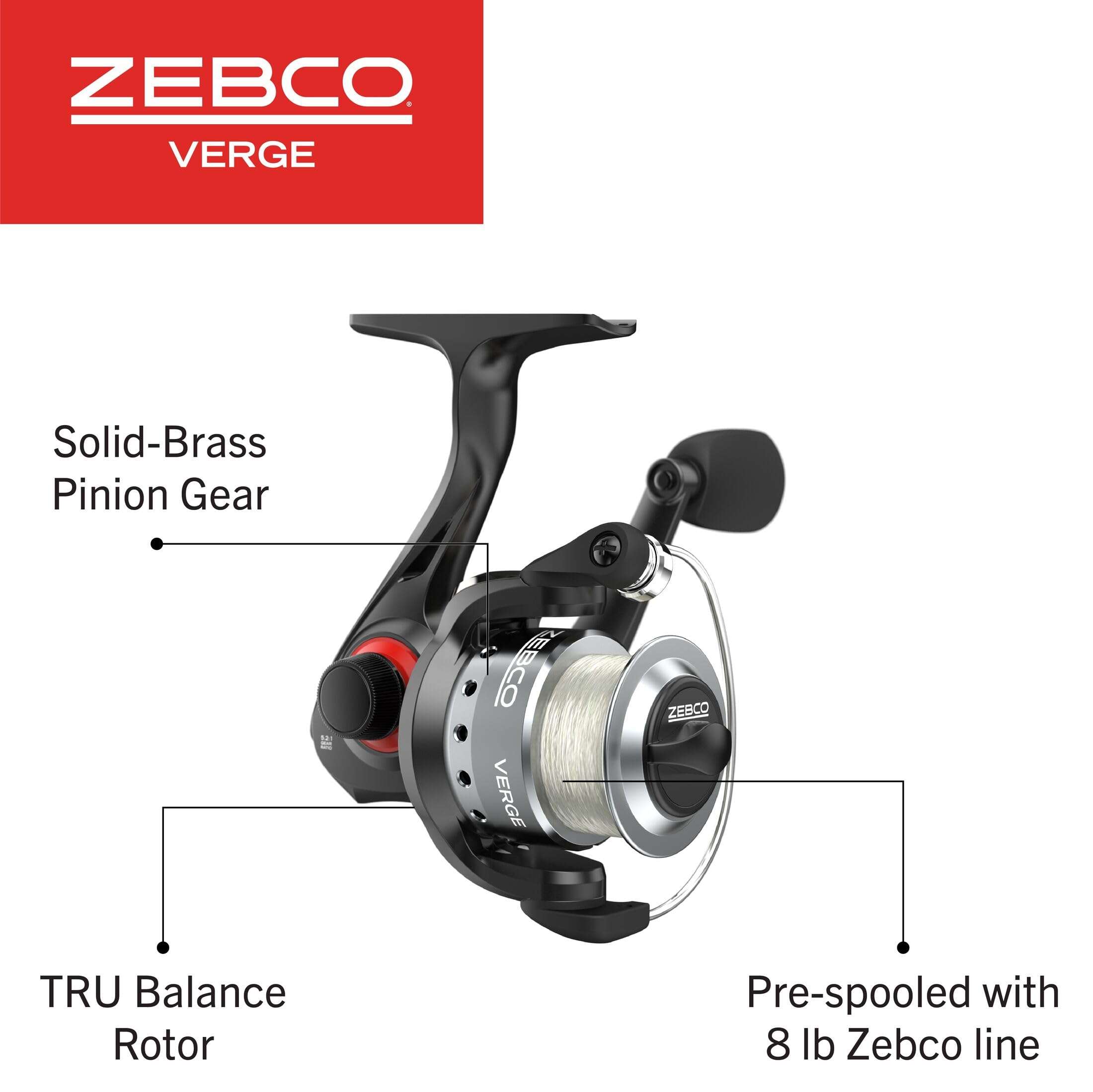 Zebco Verge Spinning Fishing Reel, Size 20 Reel, Right or Left-Hand Retrieve, Pre-Spooled with 8-Pound Zebco Fishing Line, Black (Clam Packaging) 5