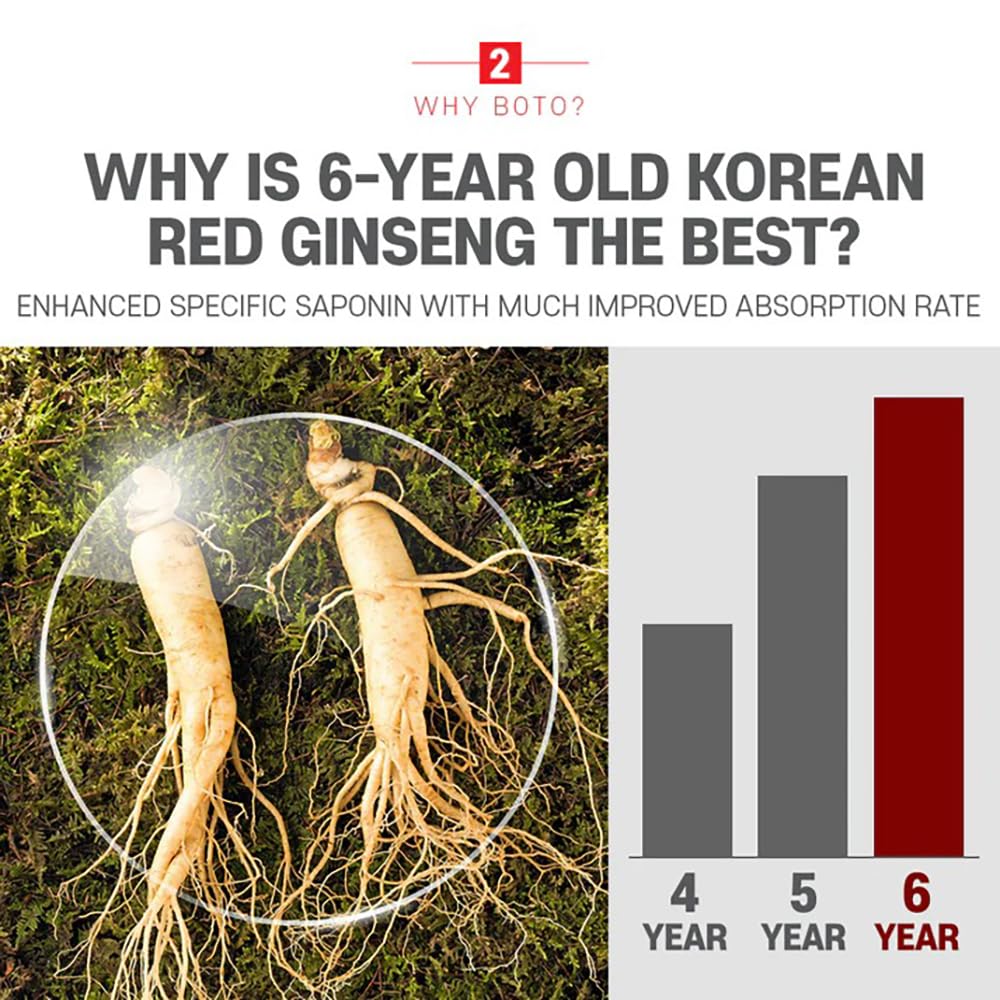 BOTO 6 Year Korean Red Ginseng Extract Pure Stick Gold | Premium Korean Ginseng Supplement for Daily Vitality | 100 Sachet. 5