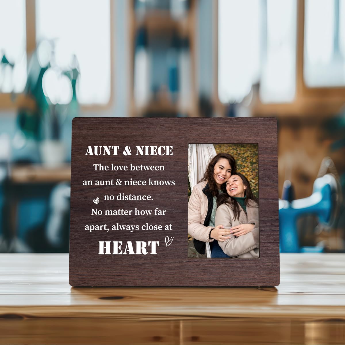 Aunt & Niece Photo Frame Gift, Aunt Gift from Niece, Gift for Niece from Aunt for New Year Christmas Thanksgiving, Long Distance Gift, Wood Picture Frame Present, Suitable for 4 * 6 Inches Photo 5