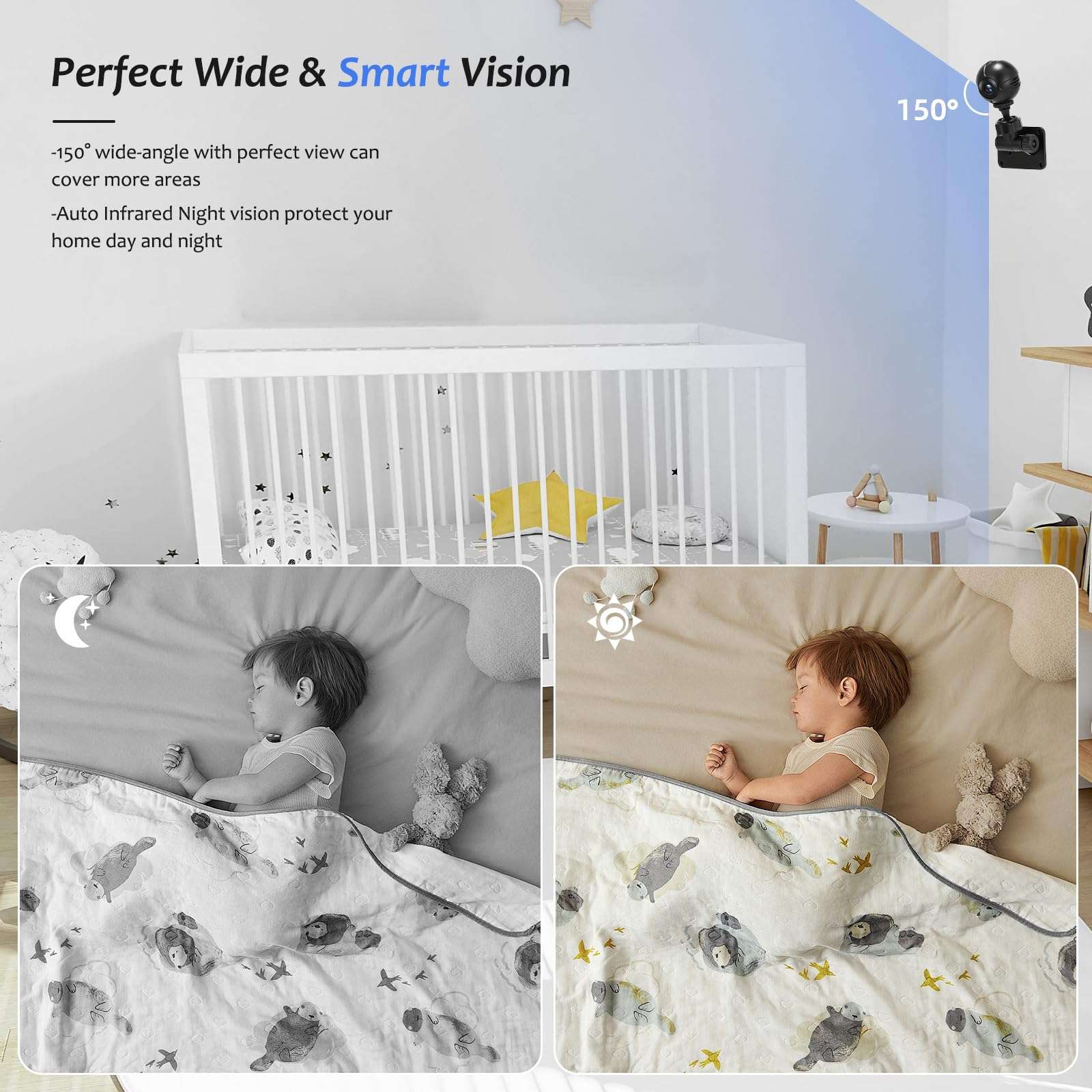 Osenvic Mini Security Camera - Indoor&Outdoor with Night Vision, HD1080P Remote Security Camera, Spotlight, Ideal for Home Security, Home Security Camera with Built-in Battery for Pets Monitoring 3