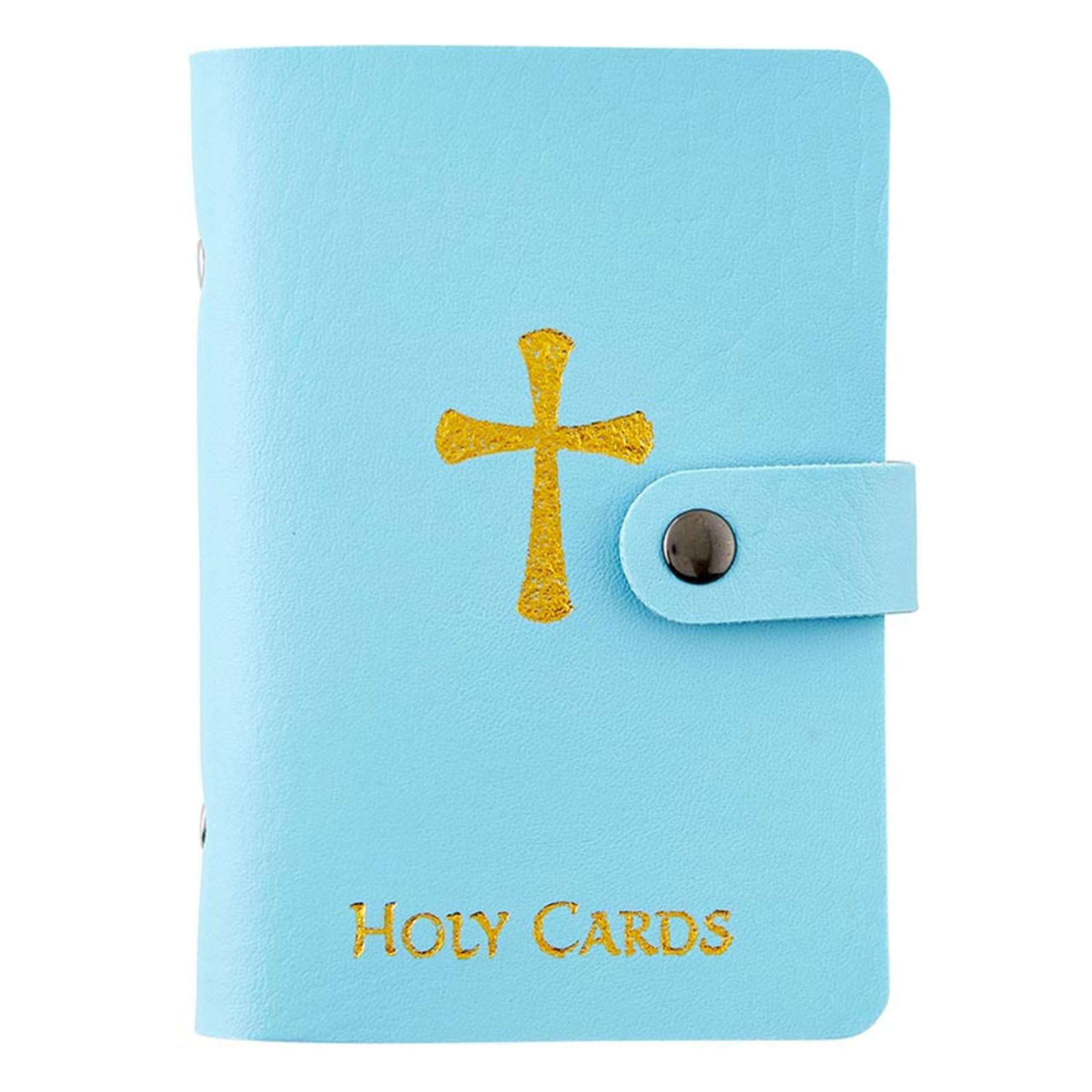Needzo Light Blue Prayer Card Holder, Travel Holy Cards Protector, Has 20 Double Sided Pages, Religious Gifts for Women, 3 ½ x 5 ¼ Inches 4