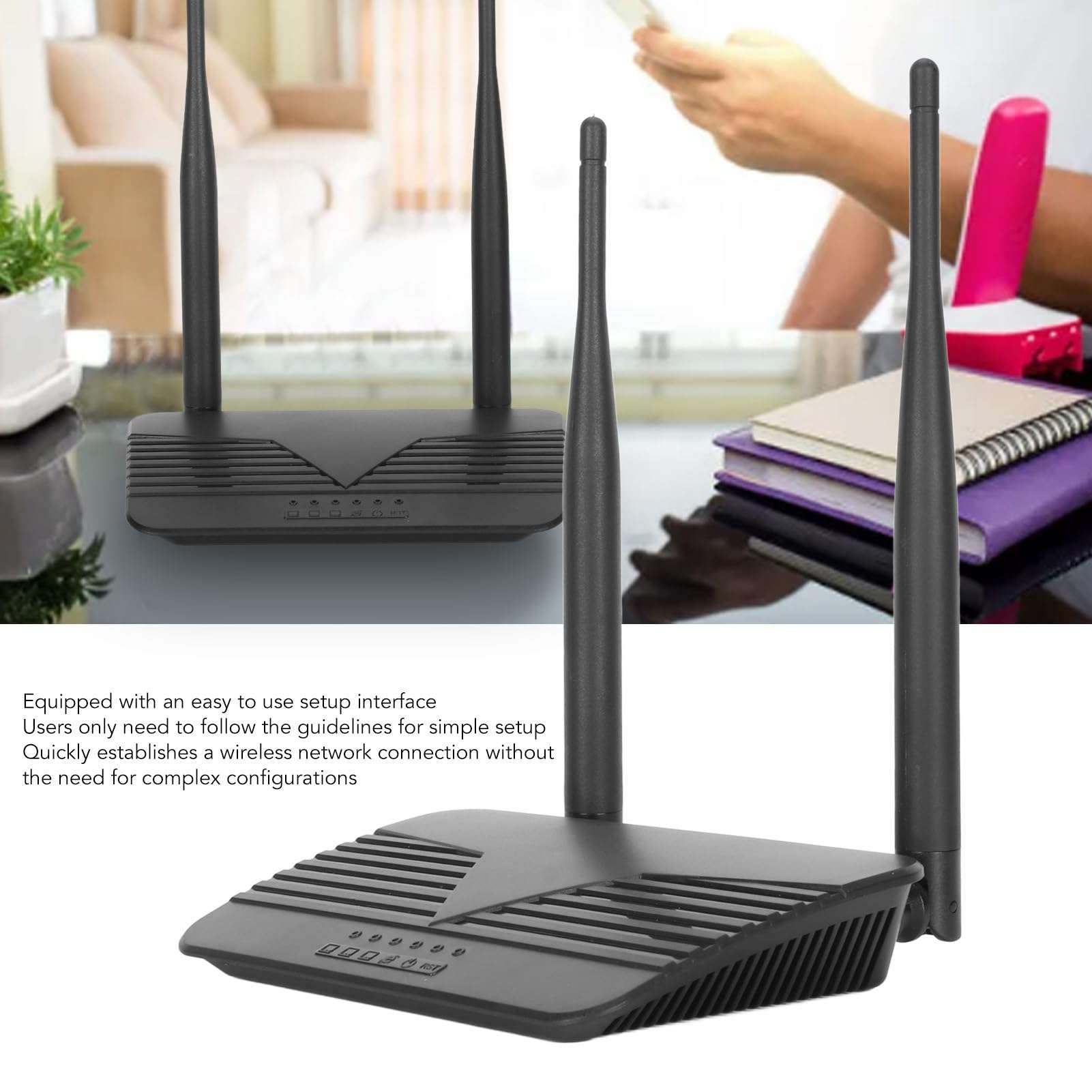 300Mbps Wireless WiFi Router, Wide Coverage, Multiple Interfaces for Connecting Computers, Printers, TVs, Reliable Stable for Office and Gaming 6