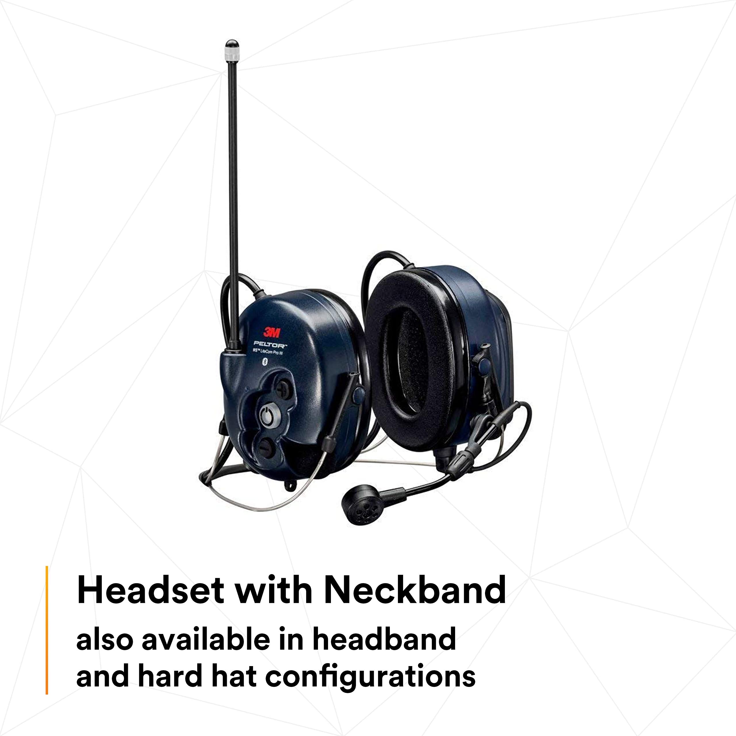 3M PELTOR WS LiteCom PRO III Headset, Neckband, Professional Grade Durability, Wireless Two-Way Communication Radio, Bluetooth, Boom Microphone, Navy Blue, MT73H7B4D10NA 5