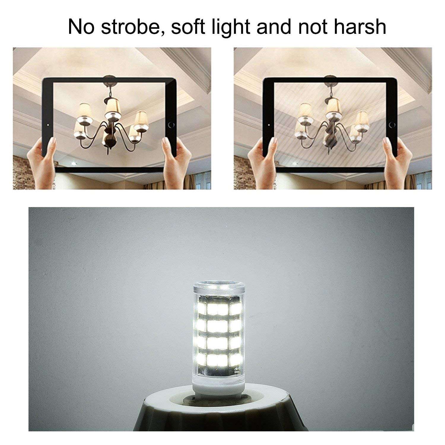 G9 LED Bulb 120V 4W 40W Halogen Equivalent Double Pin Base LED Bulb Soft White Light 6000K No Flicker Non-Dimmable Chandelier Lighting 360° Beam Angle Bulb 6 Piece Set (White Light 6000K) 5