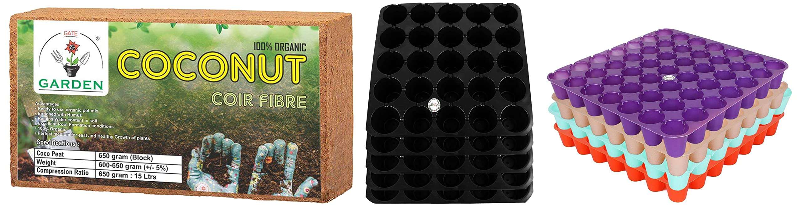 Gate Garden Cocopeat - 5 Kg Block |Expands up to 25 Liters |Coconut Fibre Compost for Plants |Fertilizers for Home Garden |Plant Growth Booster |Organic Manure for Pot Plants|Soil Mix for Home Garden 1