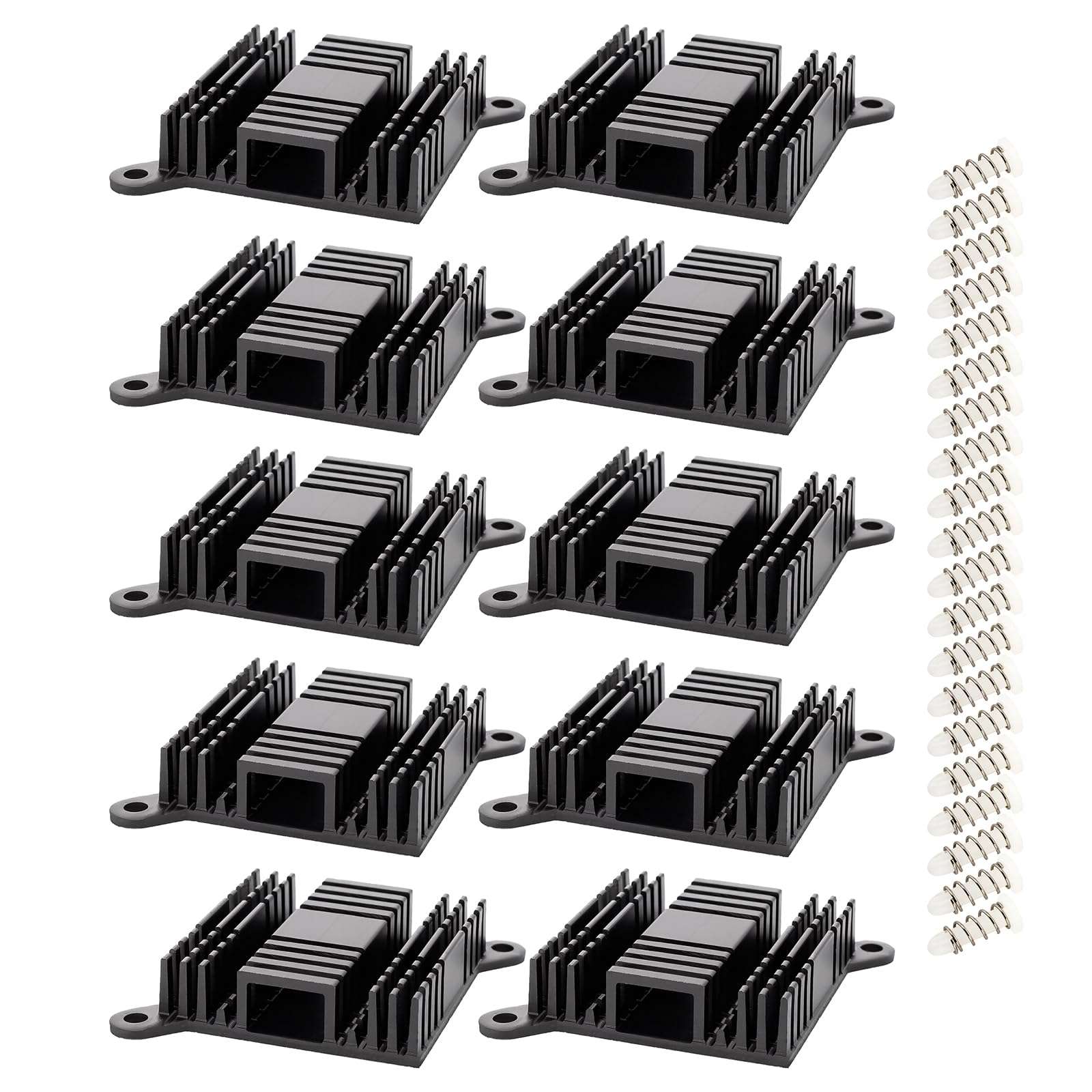 Aluminum Heatsink 38x38x10mm GPU Heat Sink Cooling Black Radiator with Bridge for Electronics CPU Chip 10 PCS 1