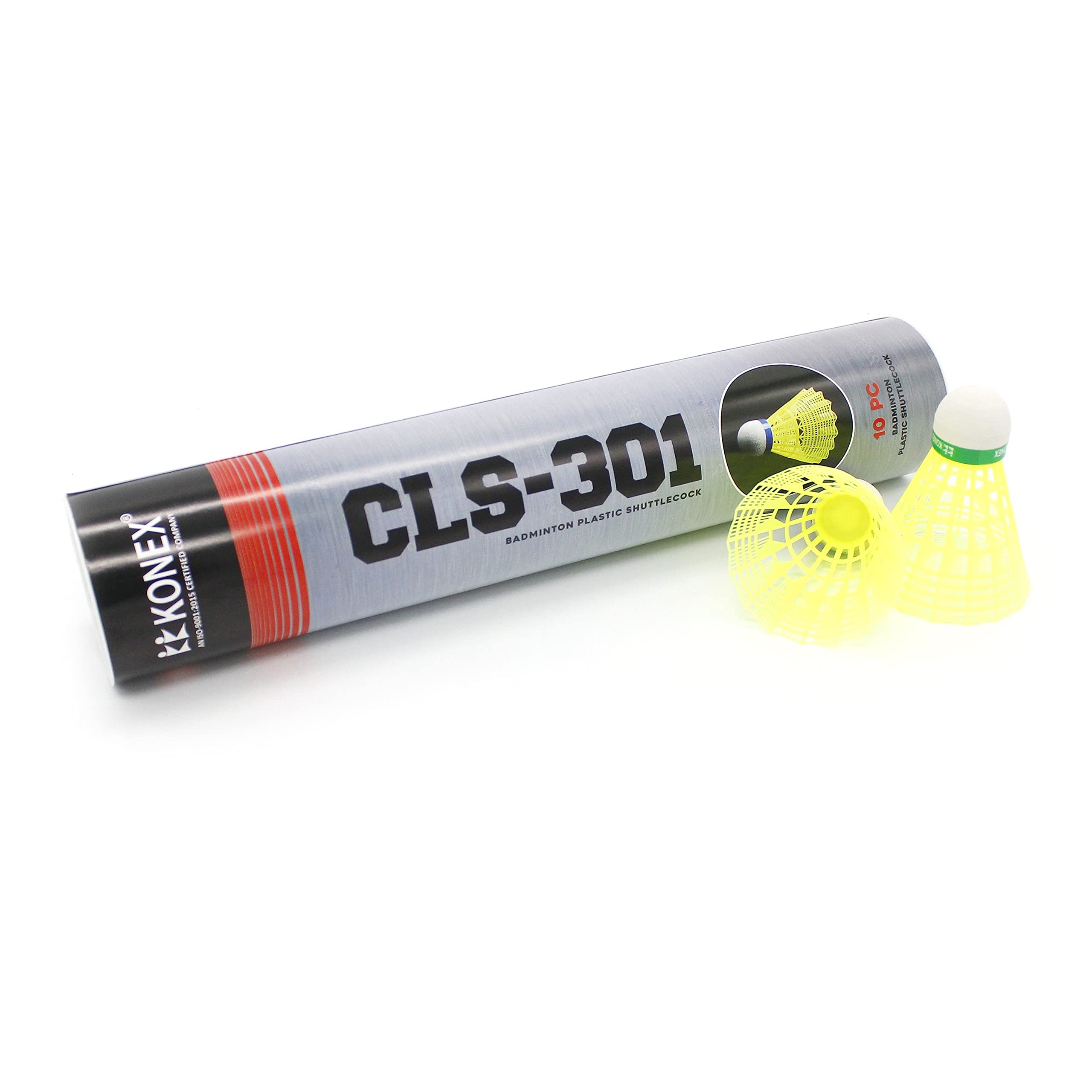KK KONEX CLS-301 10pc Badminton Plastic Shuttlecock for Beginners and Kids-Yellow Color. 1 Tube Contains 10 Pcs 3