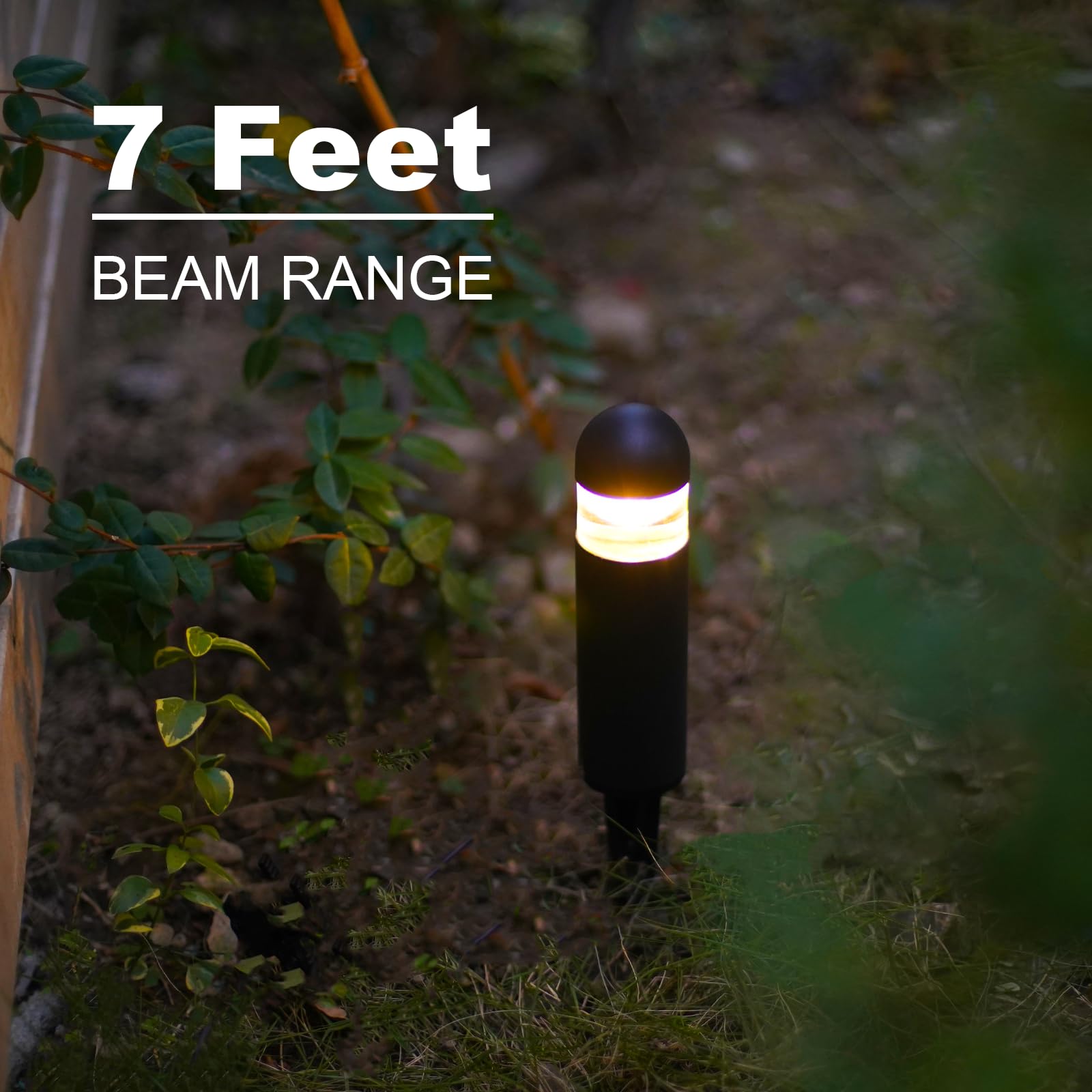 GOODSMANN Landscape Lighting 4PK Low Voltage Landscape Lighting 3W 60 Lumen LED Landscape Bollard Lights Outdoor 2700K Warm White Black with Cable Connectors Replaceable LED Bulbs 6