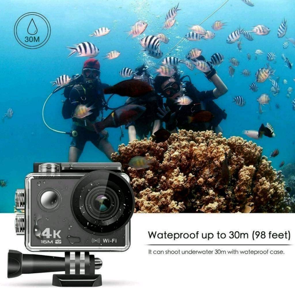 Drumstone Combo Pack of 2 Items - 1 Years Warranty 4K Action Camera Ultra HD 170D Wide Angel Video 1080 Camera, Dual 2 Inch LCD 16 MP Image Sensor 170 Wide-Angle Lens| for Vlog & Travel 3