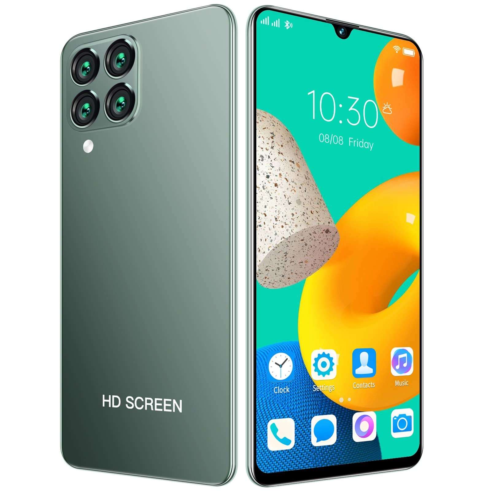 Unlocked Mobile Phones, Adnroid Smart Phone 6.53-inch HD Full Screen GPS Locator Phone, Dual SIM Unlocked Smartphones 2GB+16GB RAM, 2MP+8MP Mobile Cell Phone, 2400mAh Battery (Green) 6