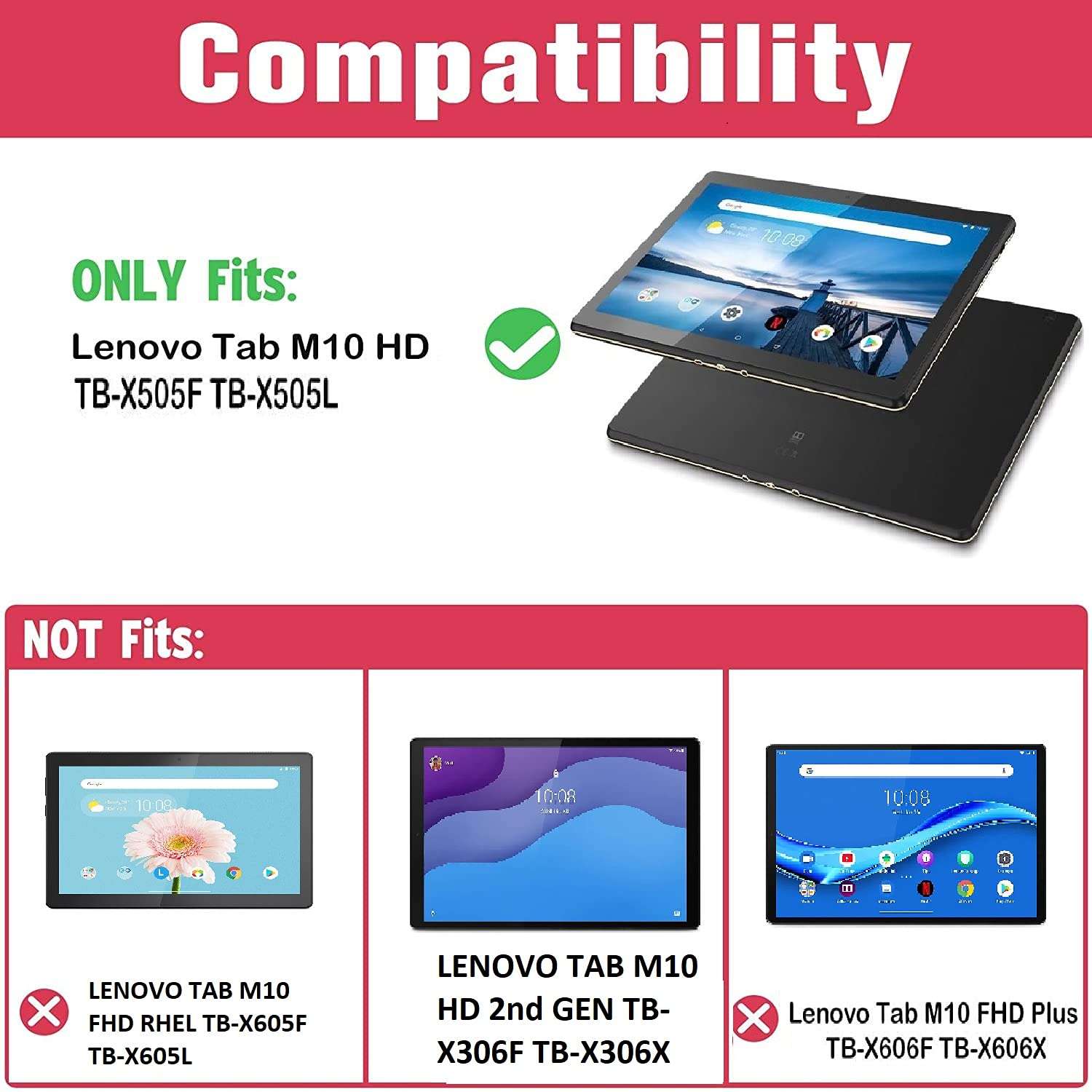 Bigil Tempered Glass Screen Protector for Lenovo Tab M10 Tablet HD TB-X505F TB-X505L (10.1" inch) (Will Not Fit 605LC/605FC/M10 FHD Rel) 2