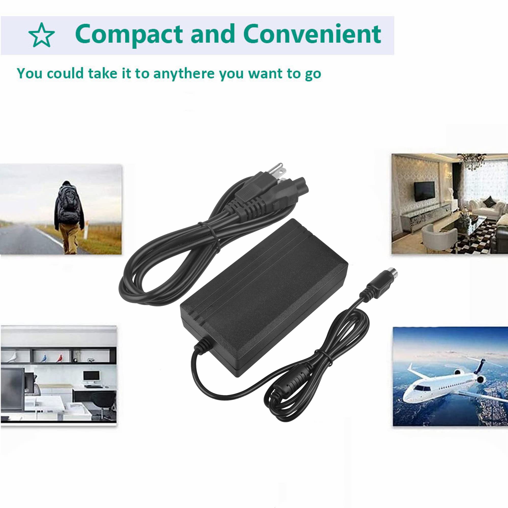 J-ZMQER 4-Pin AC/DC Adapter Compatible with TOUCHSYSTEMS 451810-000 451810000 Power Supply Cord Charger PSU 4