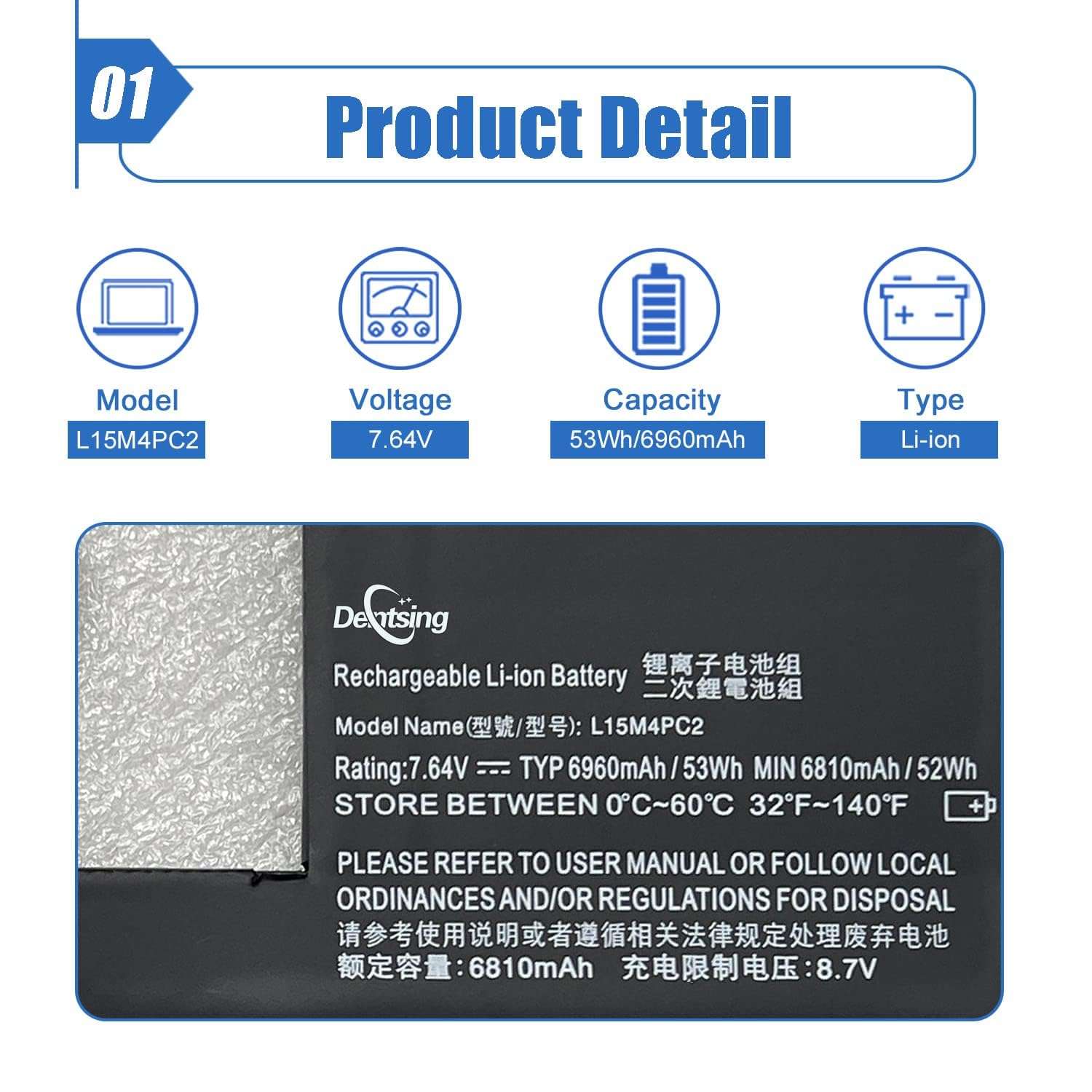 Dentsing L15M4PC2 L15L4PC2 10.8V 7800mAh 85Wh 9-Cell Battery for Lenovo ThinkPad T61, R61, R61i, R400, T400 43R2499 42T4644 42T4531 2
