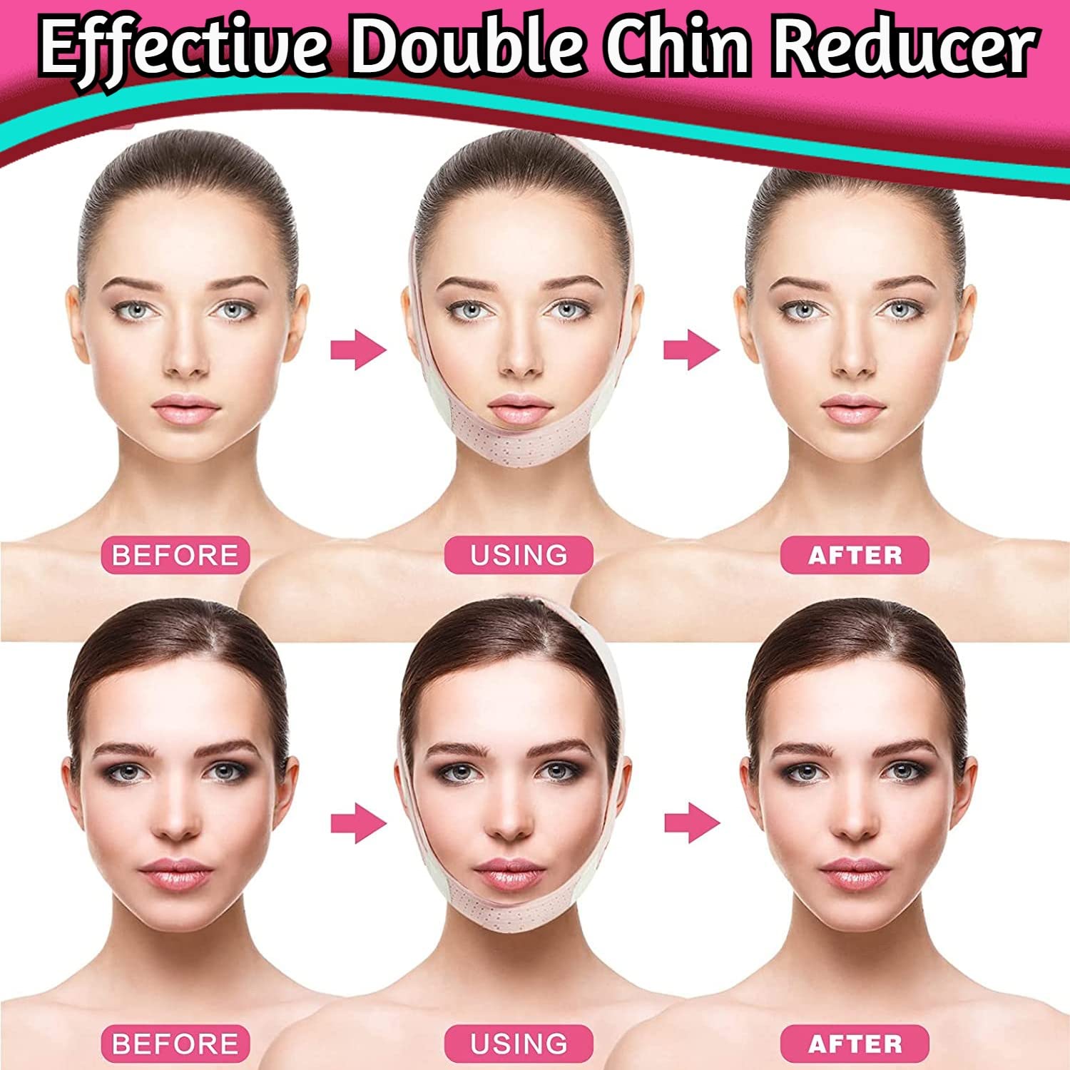 Litenyx face slimming mask for double chin reducer, v shaped cheek slim Face lifting belt Ultra-thin Strap skin care , Anti Wrinkle Mask for Women 4