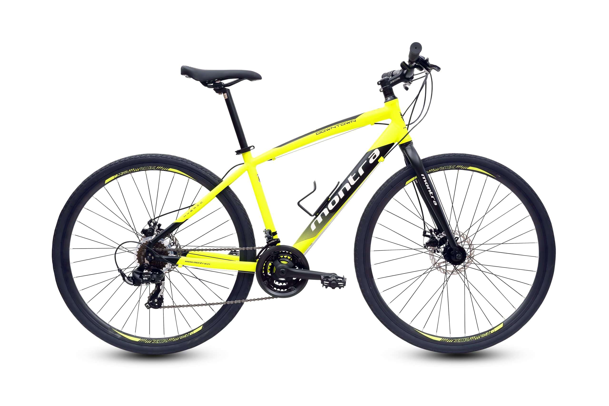 Montra Downtown 7X3 Geared with Disc 700CX35C Neon Yellow with Black 43.17 Inches, Boys , Hybrid Bike , Geared cycle 1