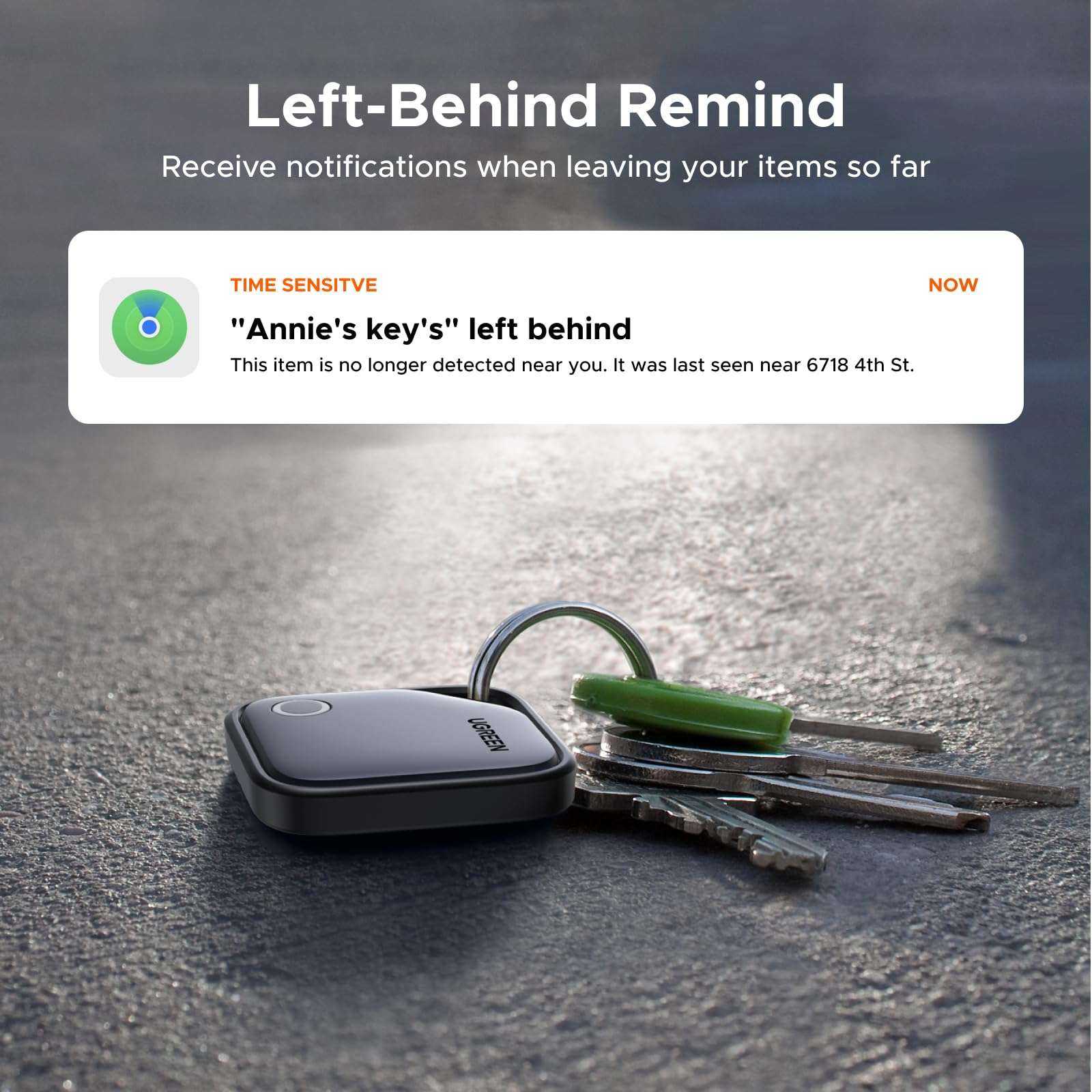 UGREEN Finder Tag Bundle with Finder Slim Compatible with Apple Find My (iOS Only)，Item Finder Smart Tag for Key Wallet Luggage Passport with Alarm& Left-Behind Remind 6
