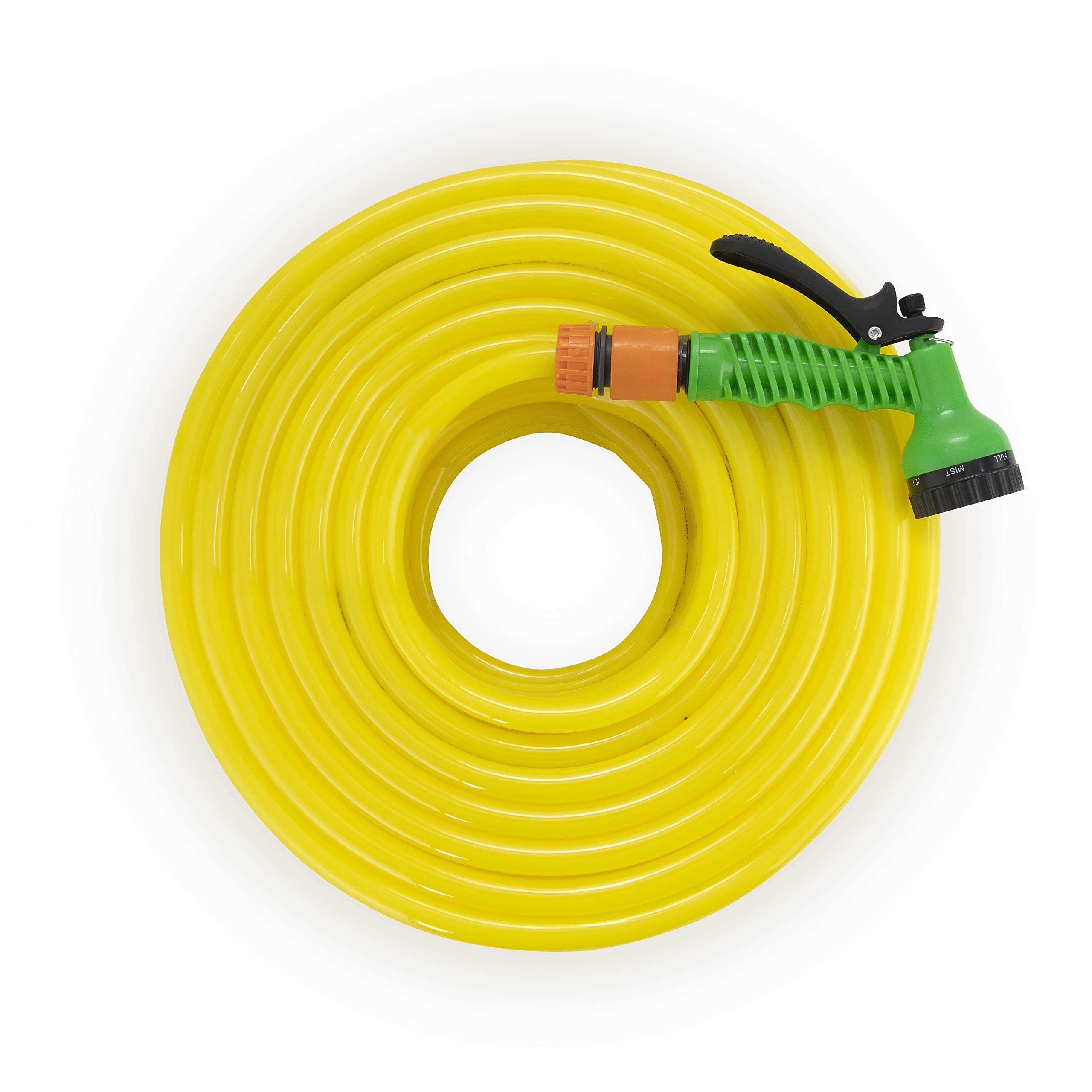 Garbnoire 15M 0.5 Inch Pvc Heavy Duty Yellow Garden Pipe | Lightweight, Durable & Flexible Garden Hose With Garden Accessories Like Hose Quick Connector, Tap Adapter & Water Spray Gun (Nozzle) 3