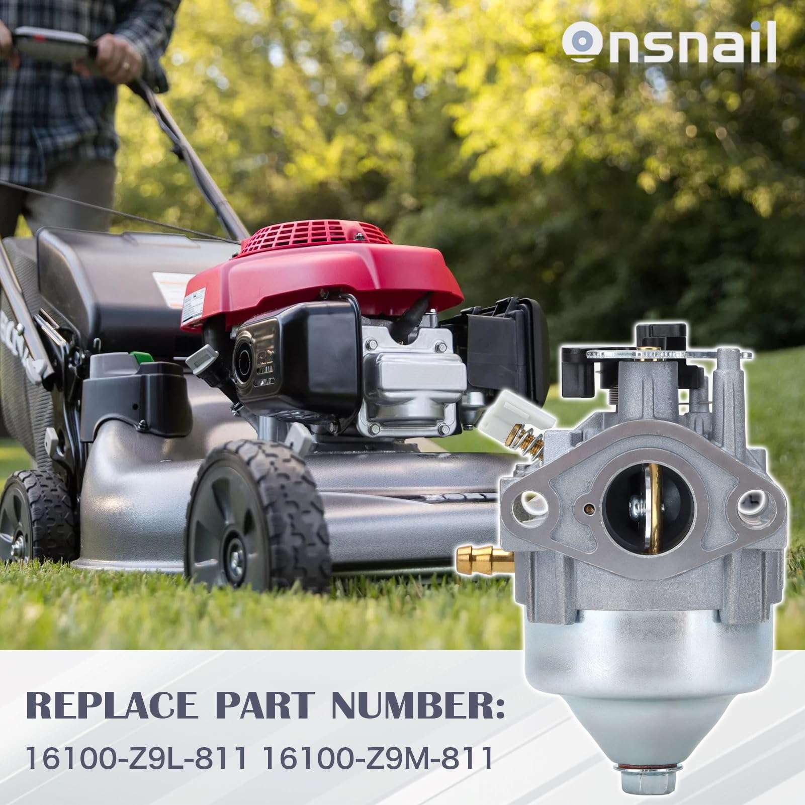 16100-Z9L-811 Carburetor for Honda GCV170LA HRN216 HRX217 Lawn Mower Pressure Washer Replace#16100-Z9M-811 with Air Filter & Gaskets Kit 6