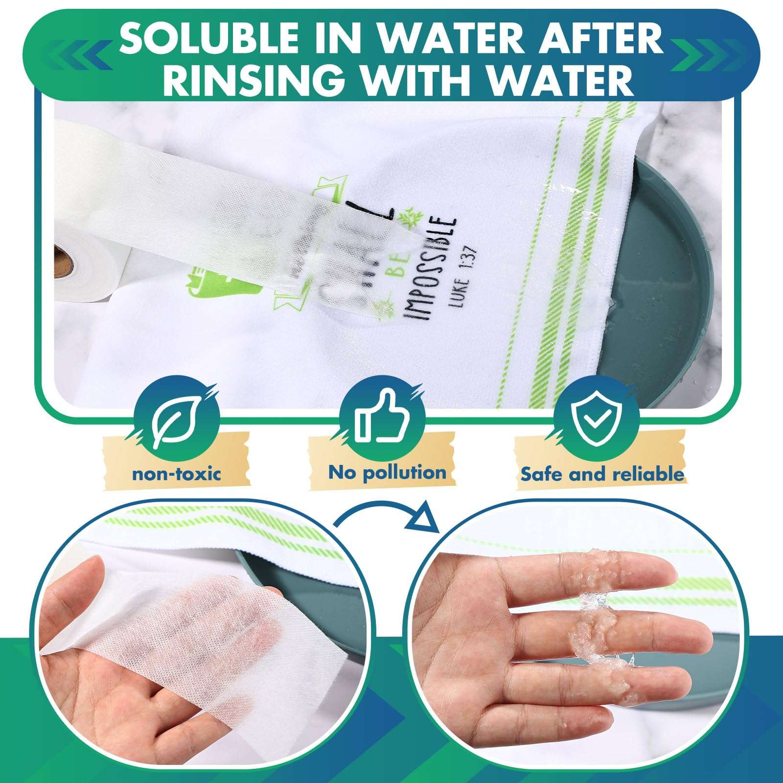 Breling Scrap Tape for Quilting 2 1/2 Inches 25 Yard Fabric Scraps Water Soluble Diagonal Seam Tape for Sewing, Easy Attachment(1 Roll) 4