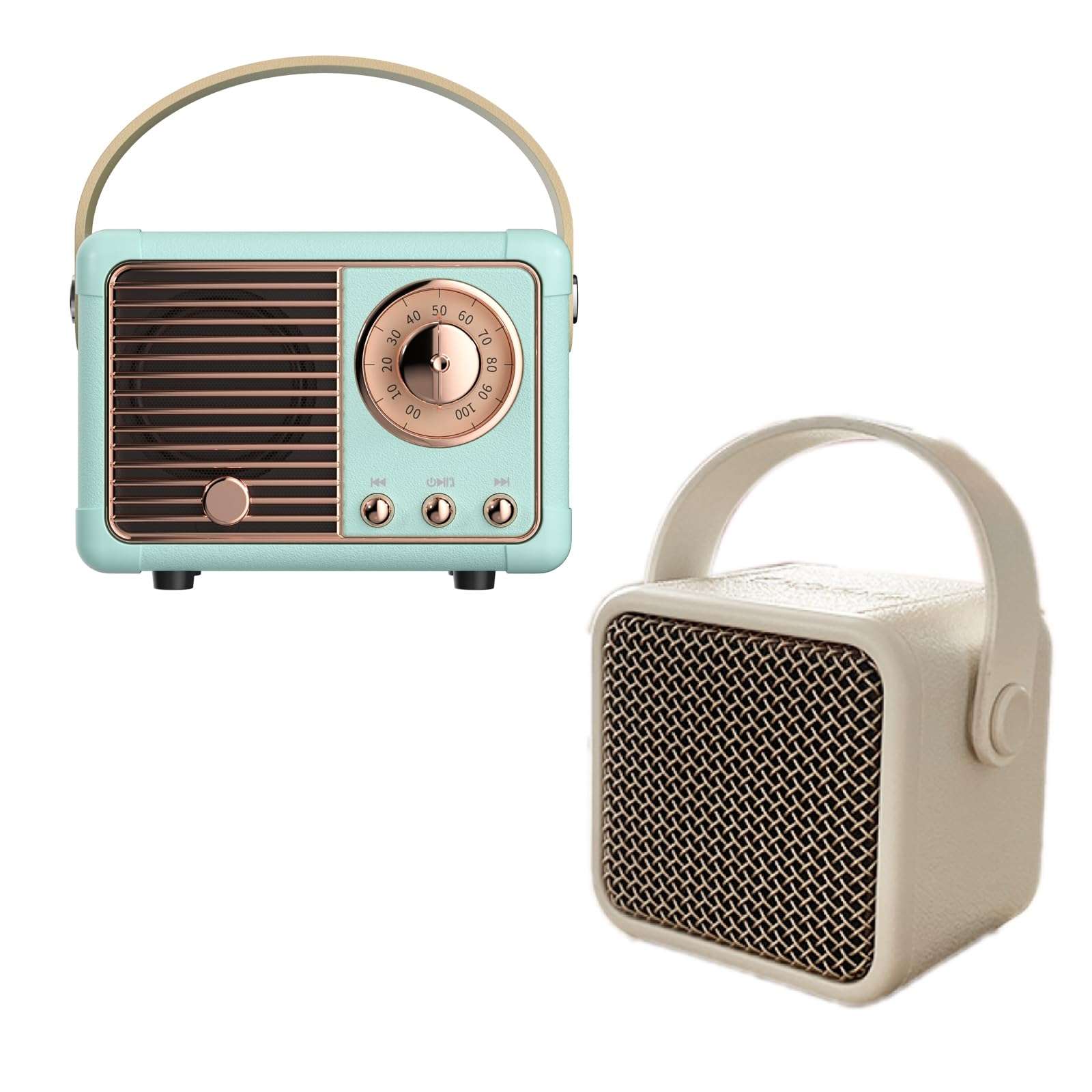 QUEQIMU Retro Bluetooth Speaker, Wireless Radio Vintage Speaker Indoor Outdoor Portable Small Bluetooth Speaker Support USB/TF Card/AUX Speaker 1