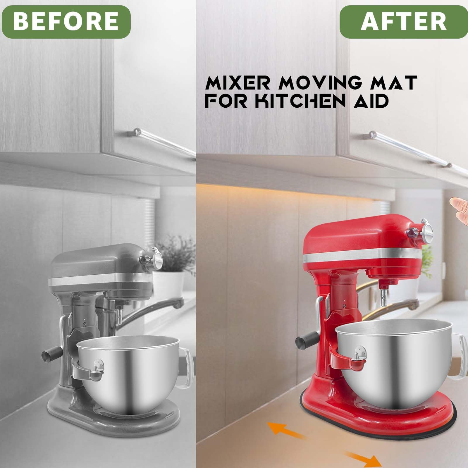 for Kitchen Aid 5-8 Qt Bowl Lift Stand Mixer Slider Mat, Mixer Sliding Tray for Kitchen Aid Accessories and Attachments, Countertop Storage, Upgraded Material 5